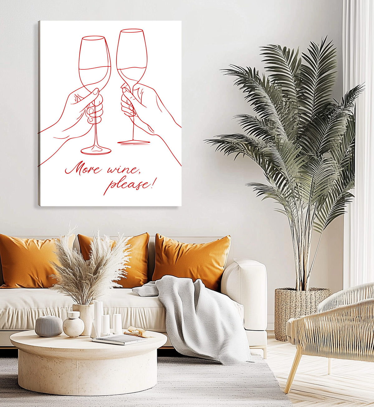 More Wine, Please Minimalist Wall Art