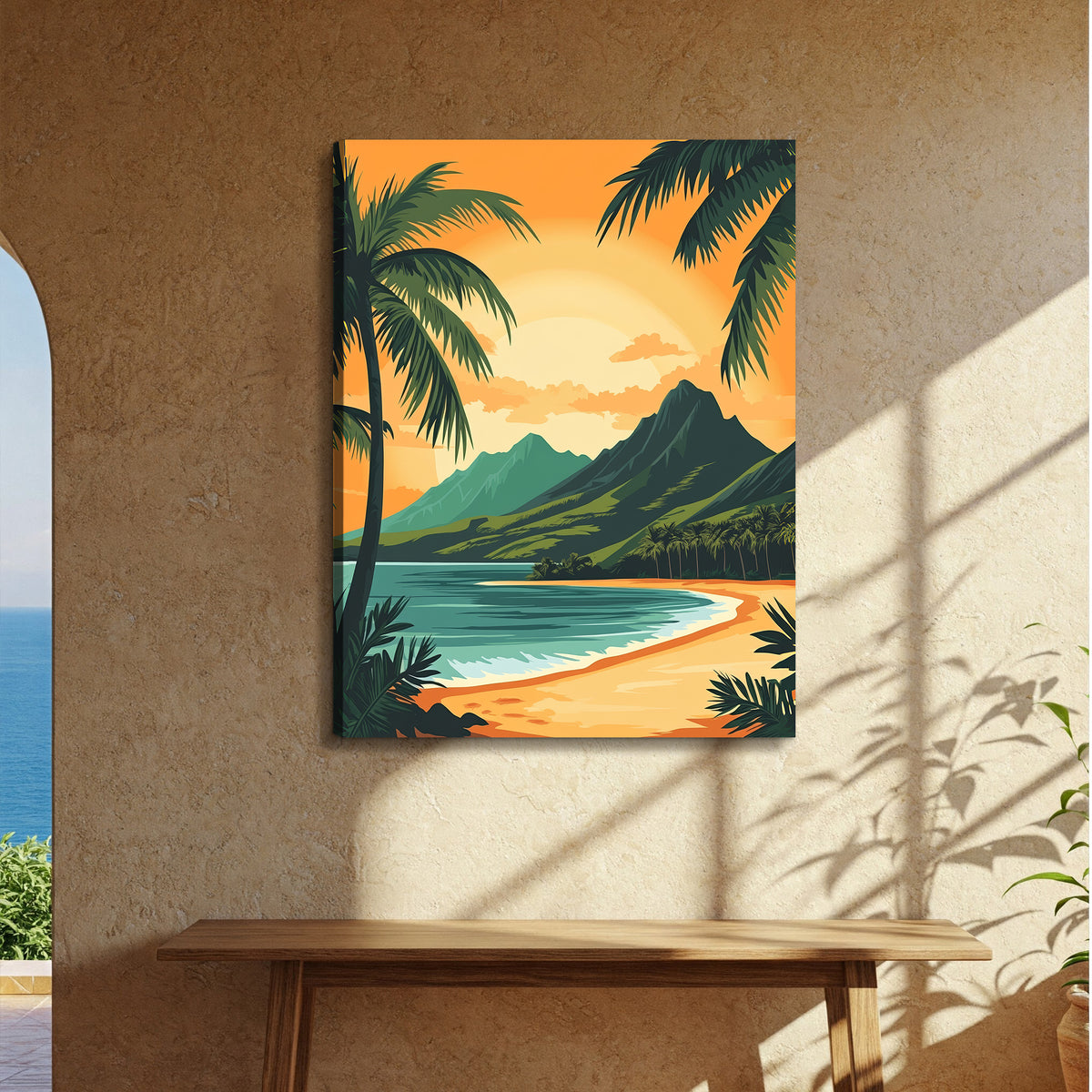 Hawaiian Sunset Modern Wall Artwork