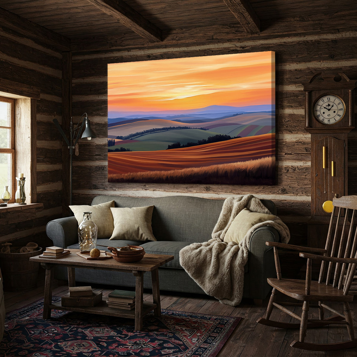 Fine Art Canvas of Rolling Hills and Golden Fields