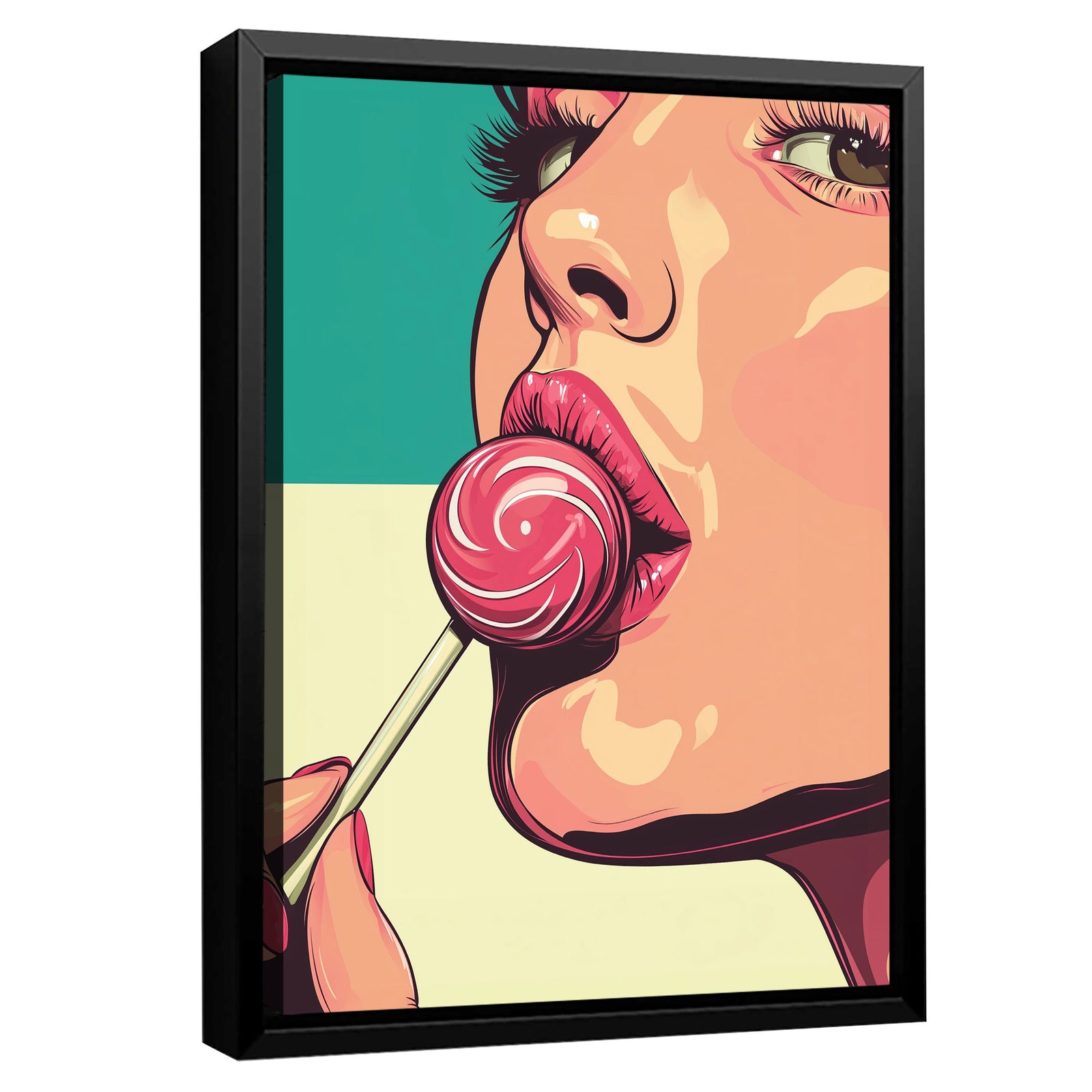 Pop Art Lollipop Girl Canvas Vintage Artwork