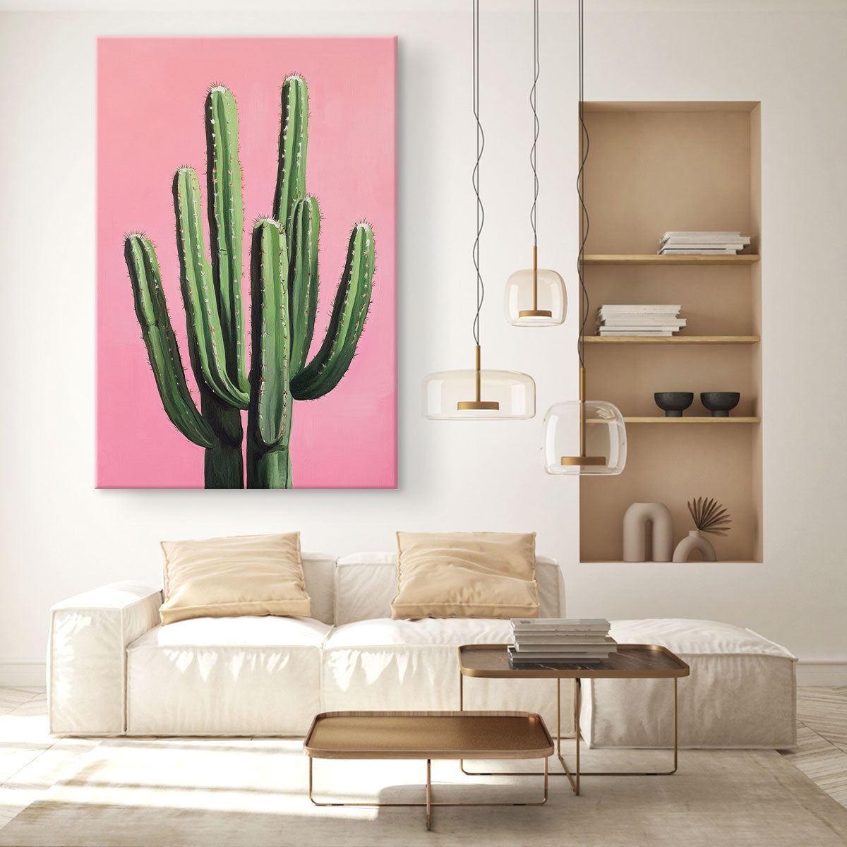 Lush Cactus Painting Canvas Wall Art