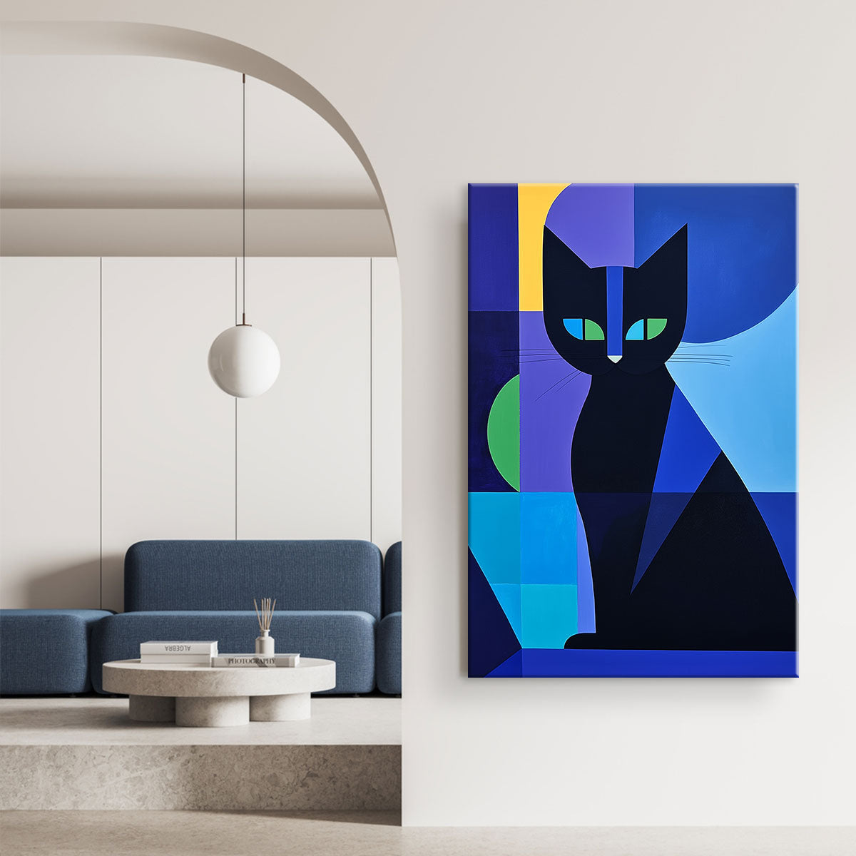Geometric Art Cat Animal Wall Art Decor