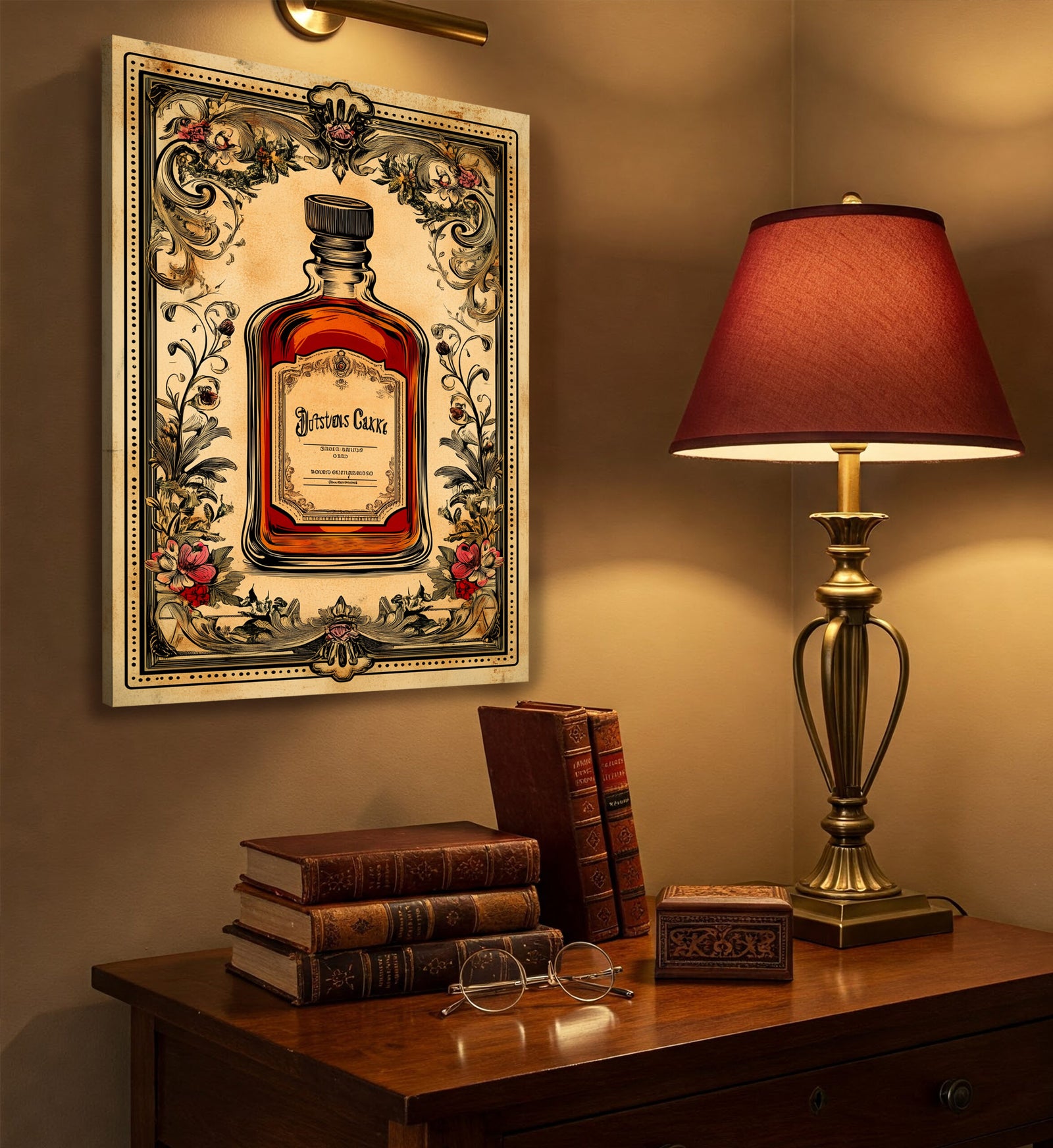 Old-Fashioned Apothecary Label Canvas Print with Vintage Details