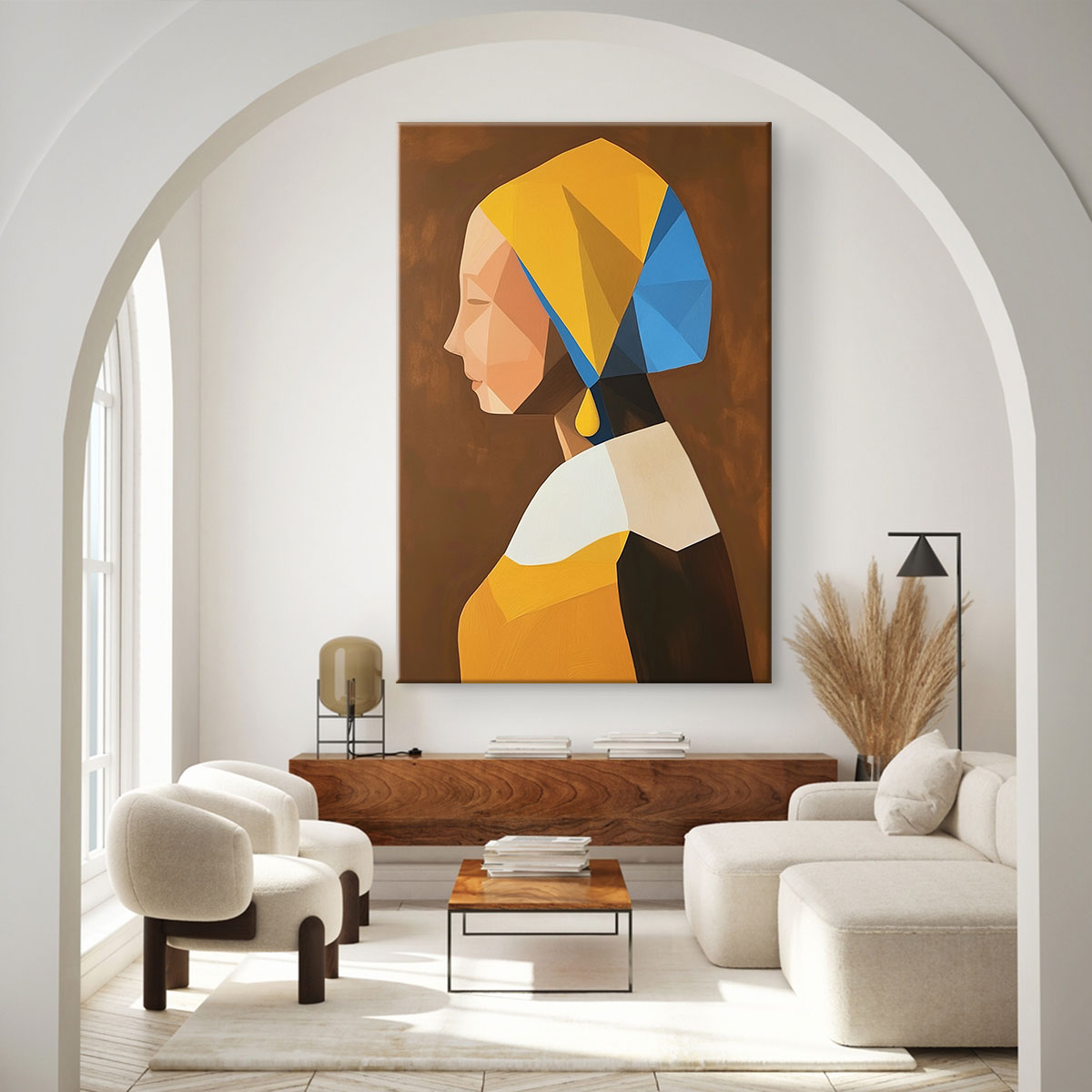 Geometric Art Style Portrait Wall Art Canvas