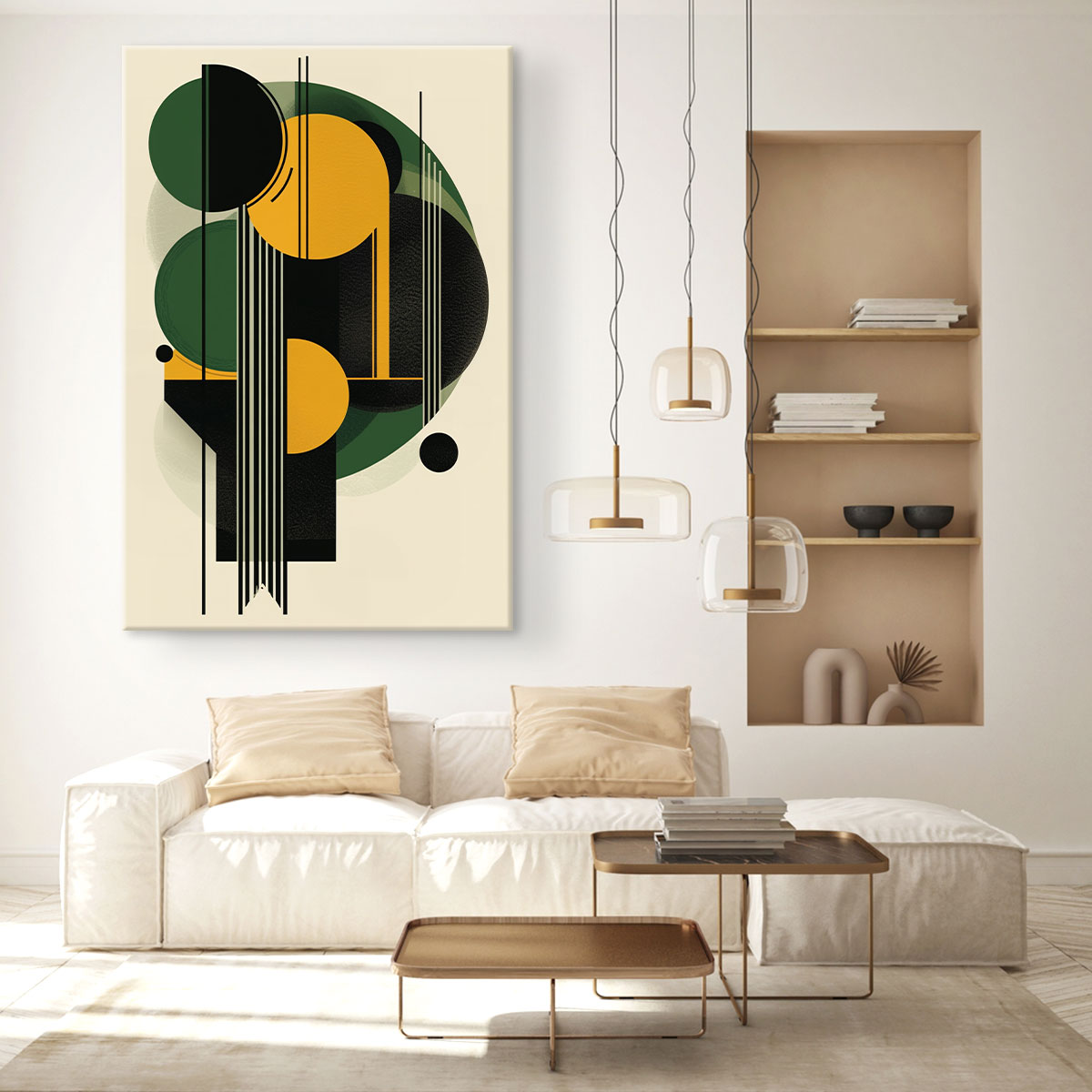 Geometric Art Deco Canvas Earthy Colors