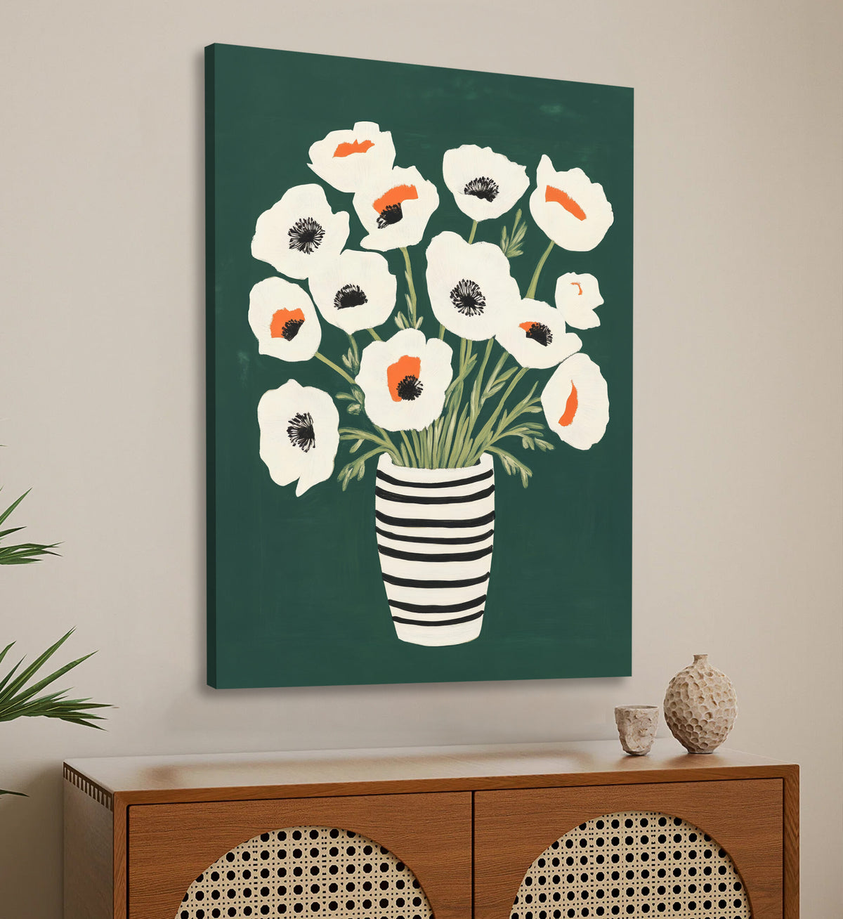 Poppies Bouquet Modern Wall Artwork!