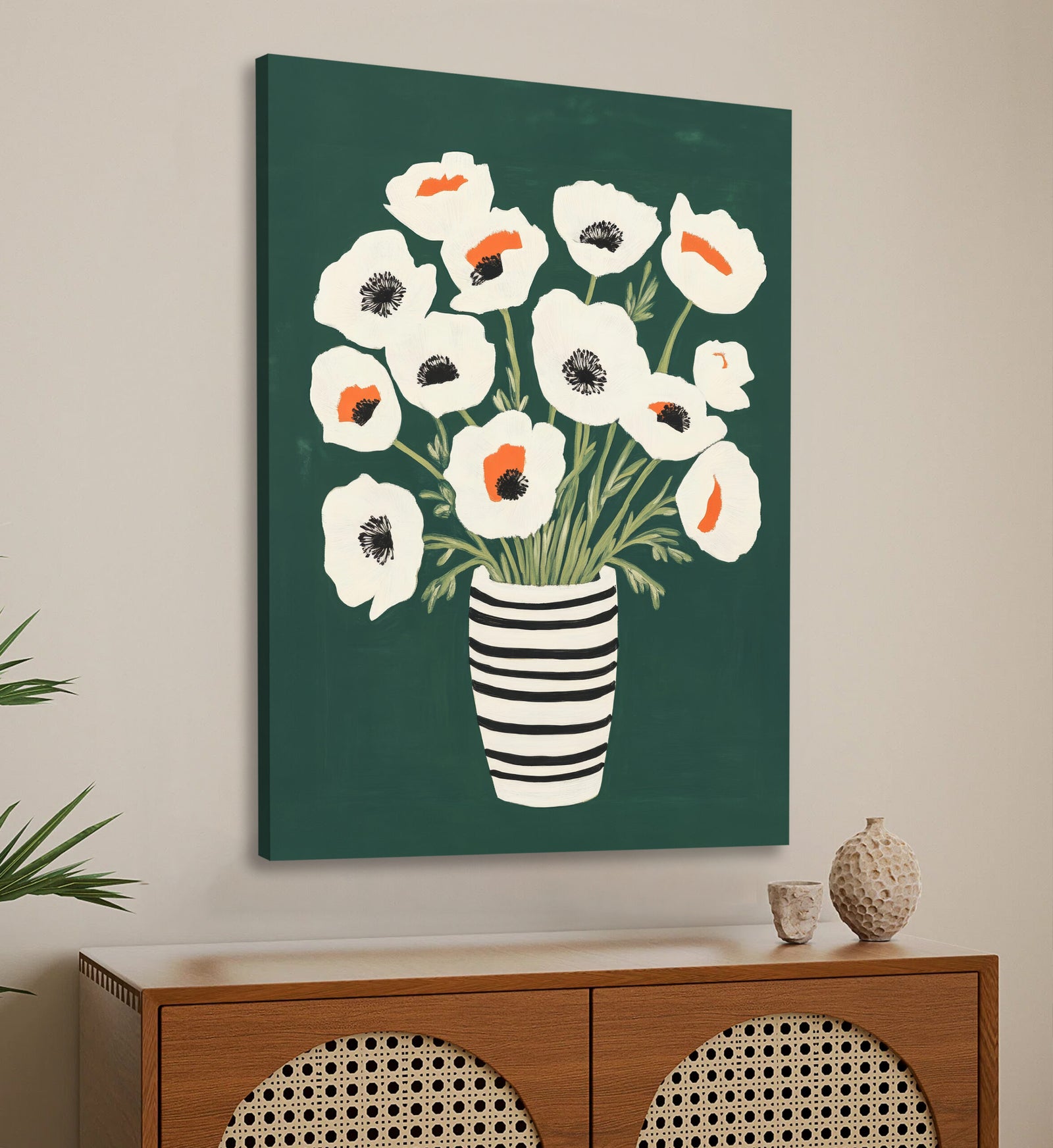 Poppies Bouquet Modern Wall Artwork!