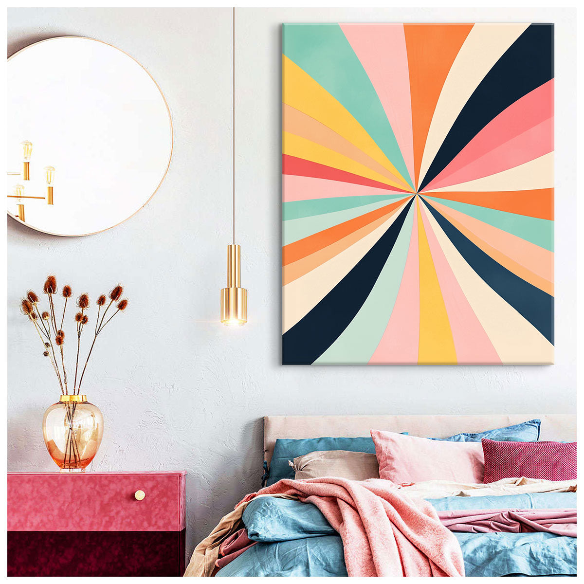 Sun Burst Energy Canvas Vintage Artwork