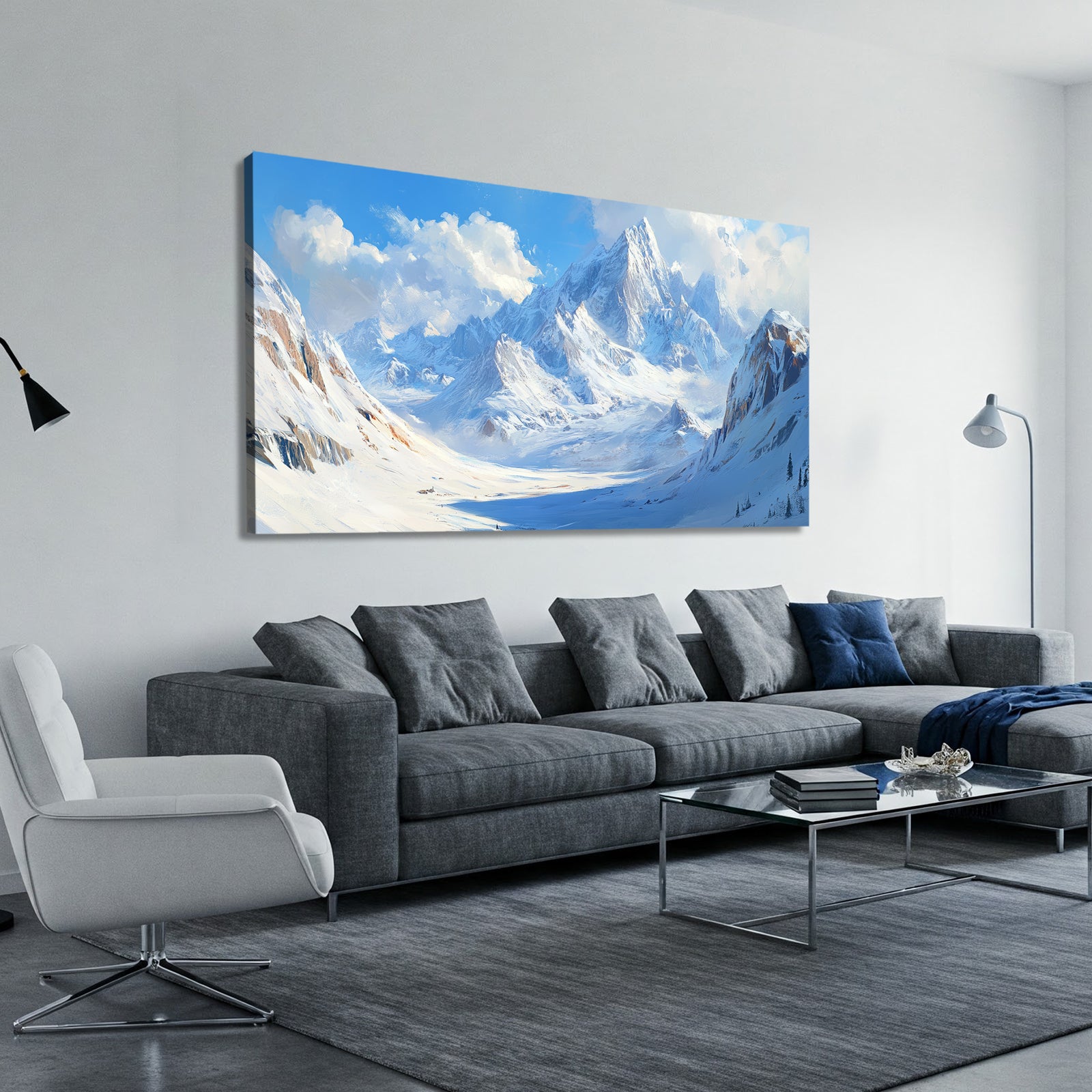 Snowy Mountains Modern Wall Artwork