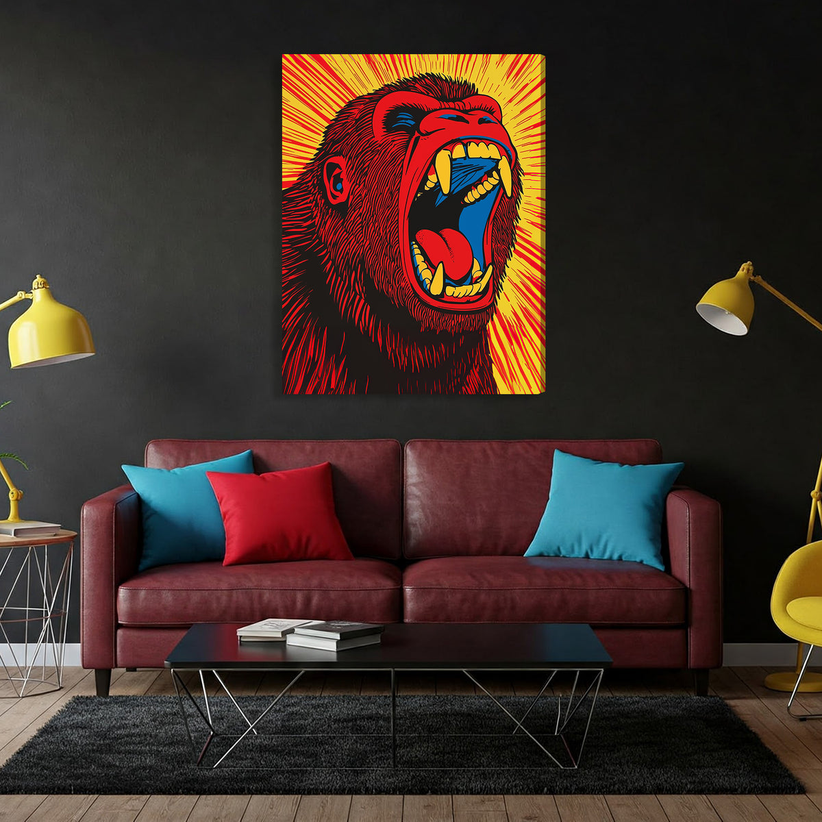 Vibrant Gorilla Modern Wall Artwork