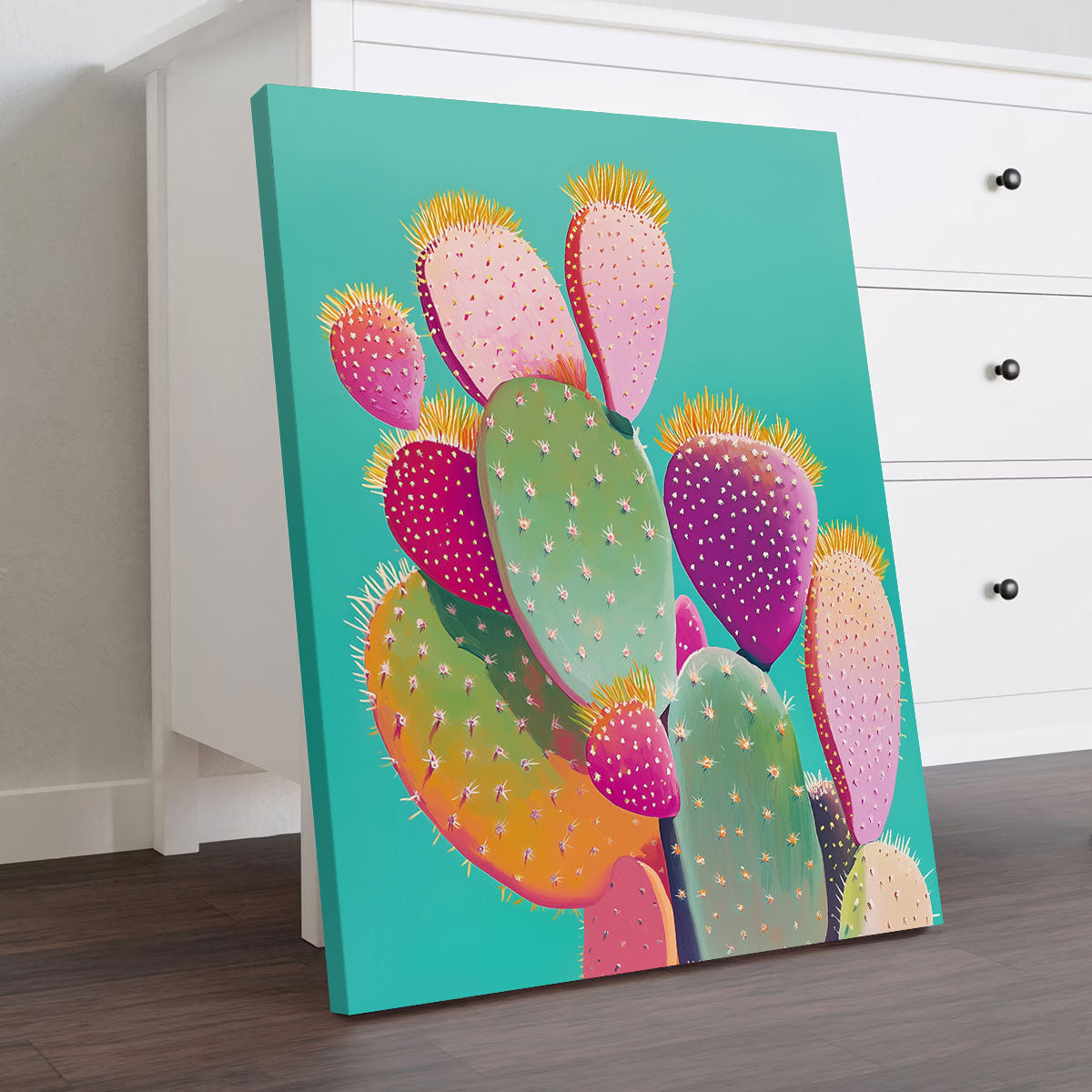 Pop Art Desert Painting Cactus Canvas Wall Art