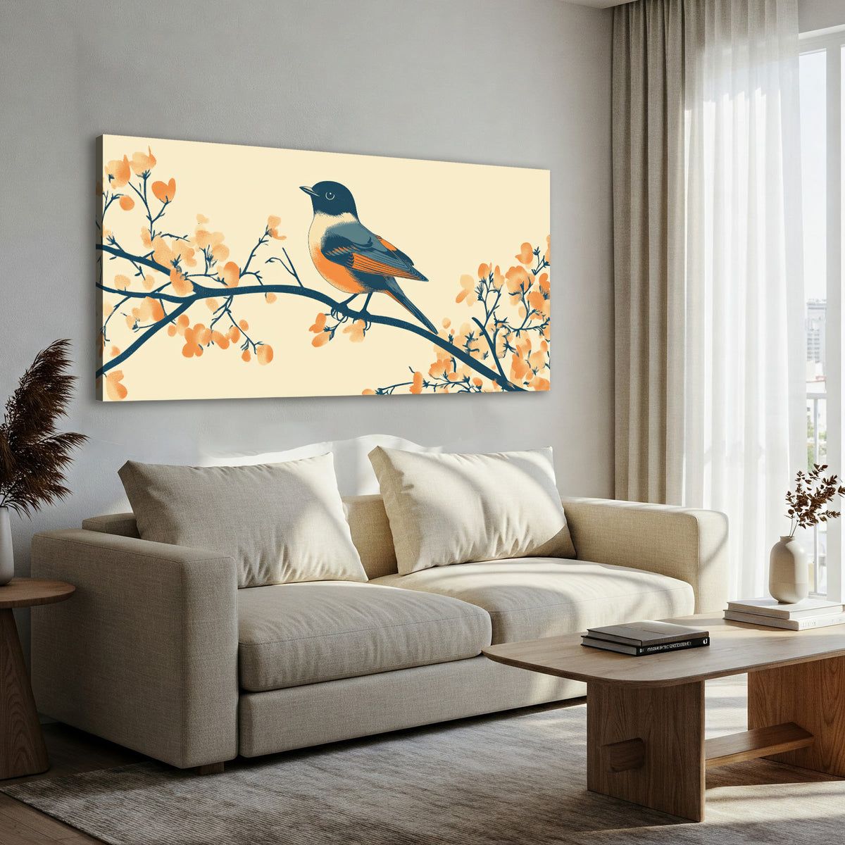 Bird On Branch Modern Wall Artwork