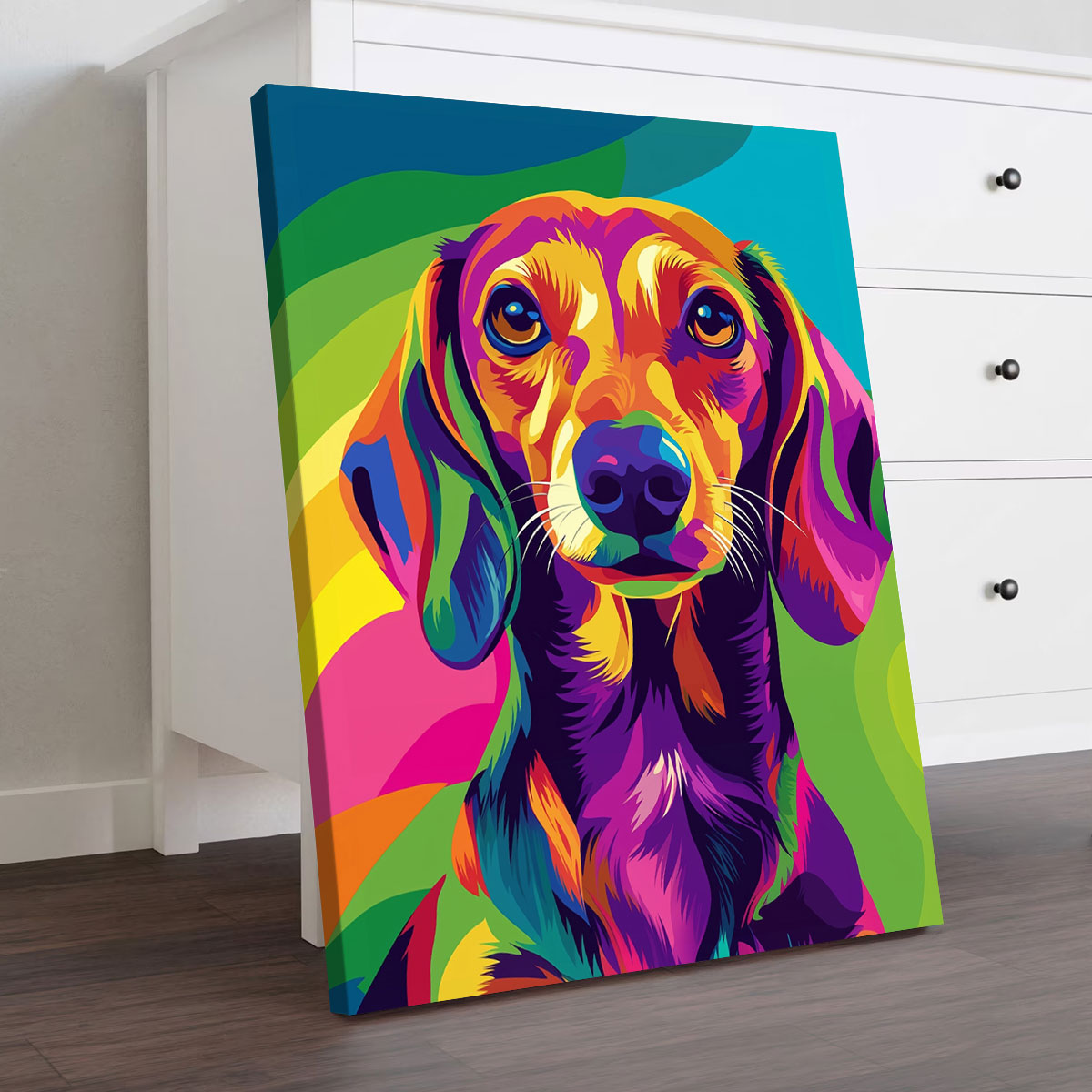 Dachshund Delight Pop Art Canvas Print