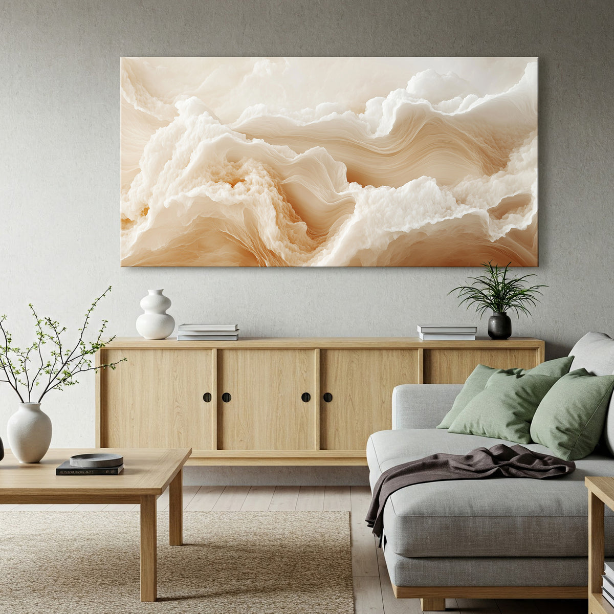 Abstract Waves Boho Wall Art - Sand Cloud Canvas Print
