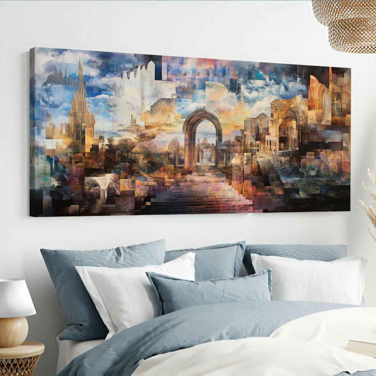 Surreal Architecture Abstract Canvas Wall Art for Living Room