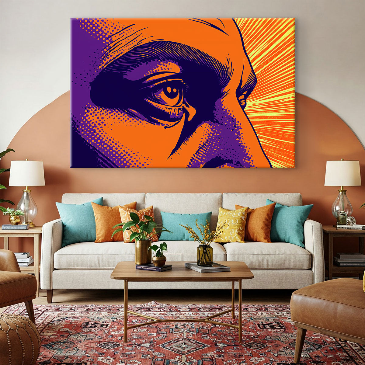 Pop Art Eye Inner Fire Canvas Vintage Artwork