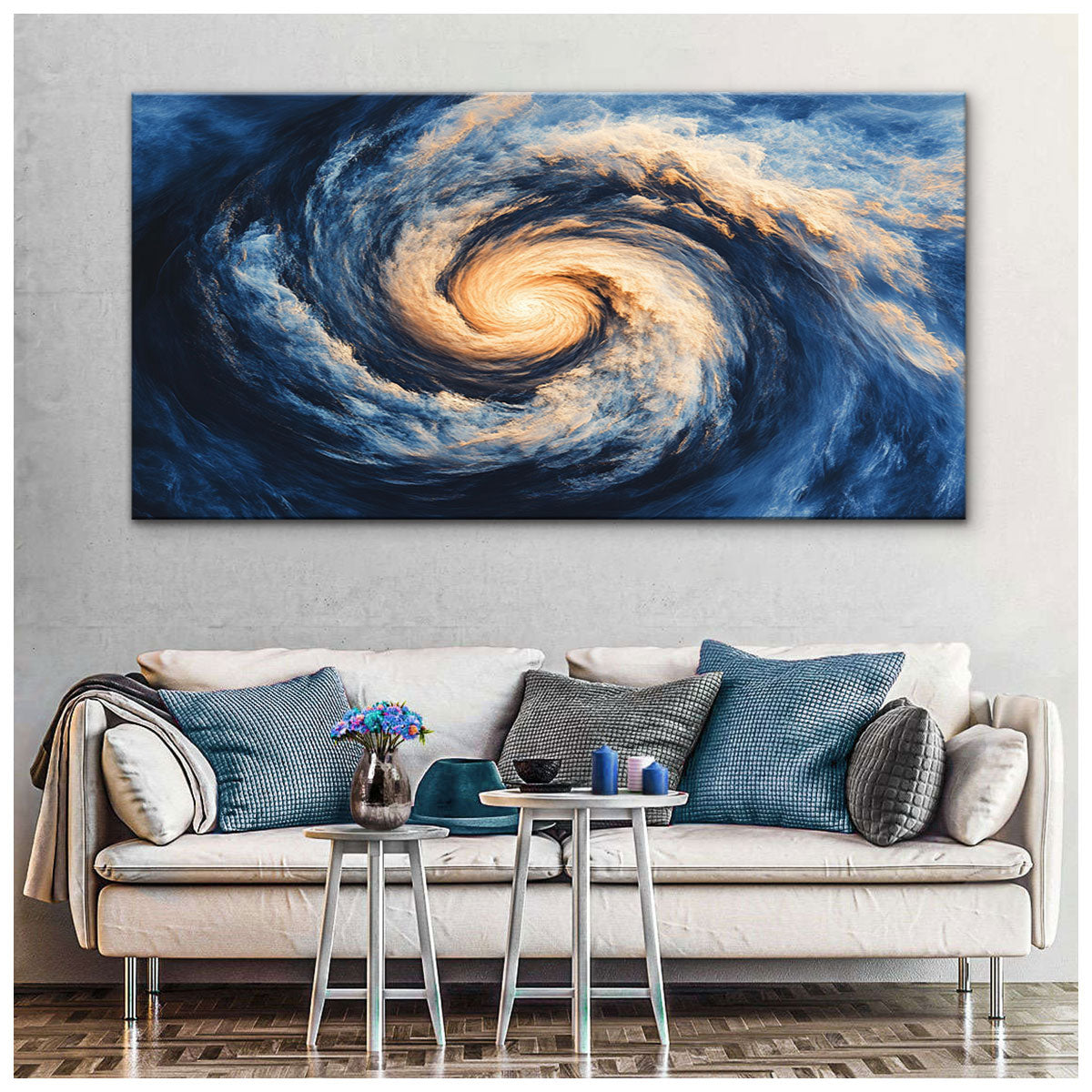 Swirl Impressionism Abstract Canvas Wall Art for Living Room