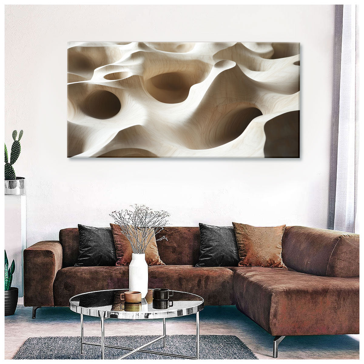Carved Currents Abstract Canvas Wall Art for Living Room