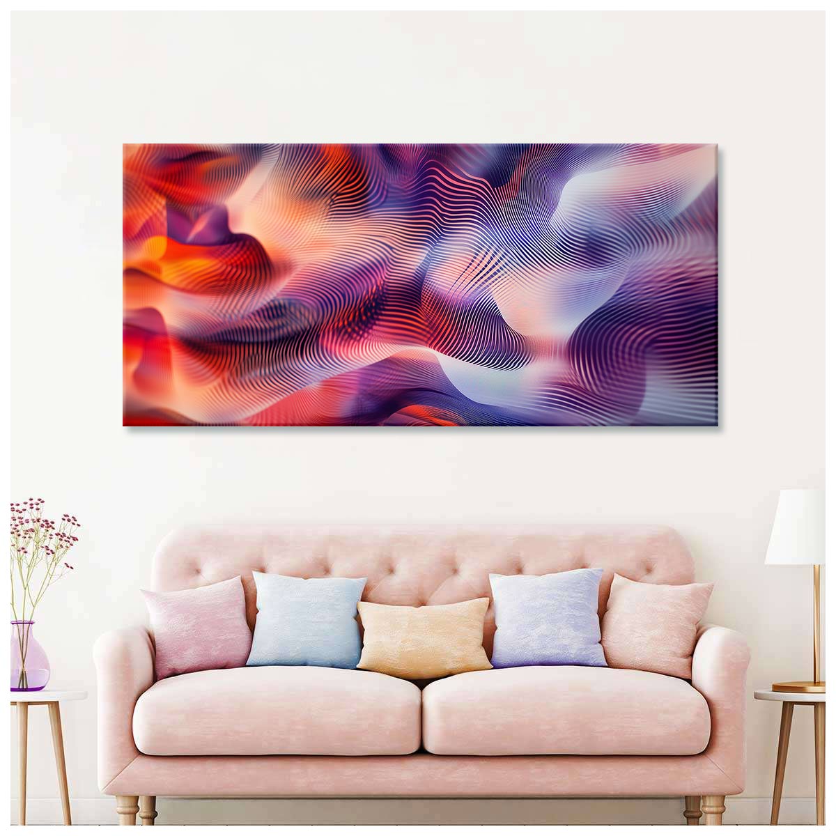 Fluid Dynamics Contemporary Abstract Canvas Wall Art for Living Room