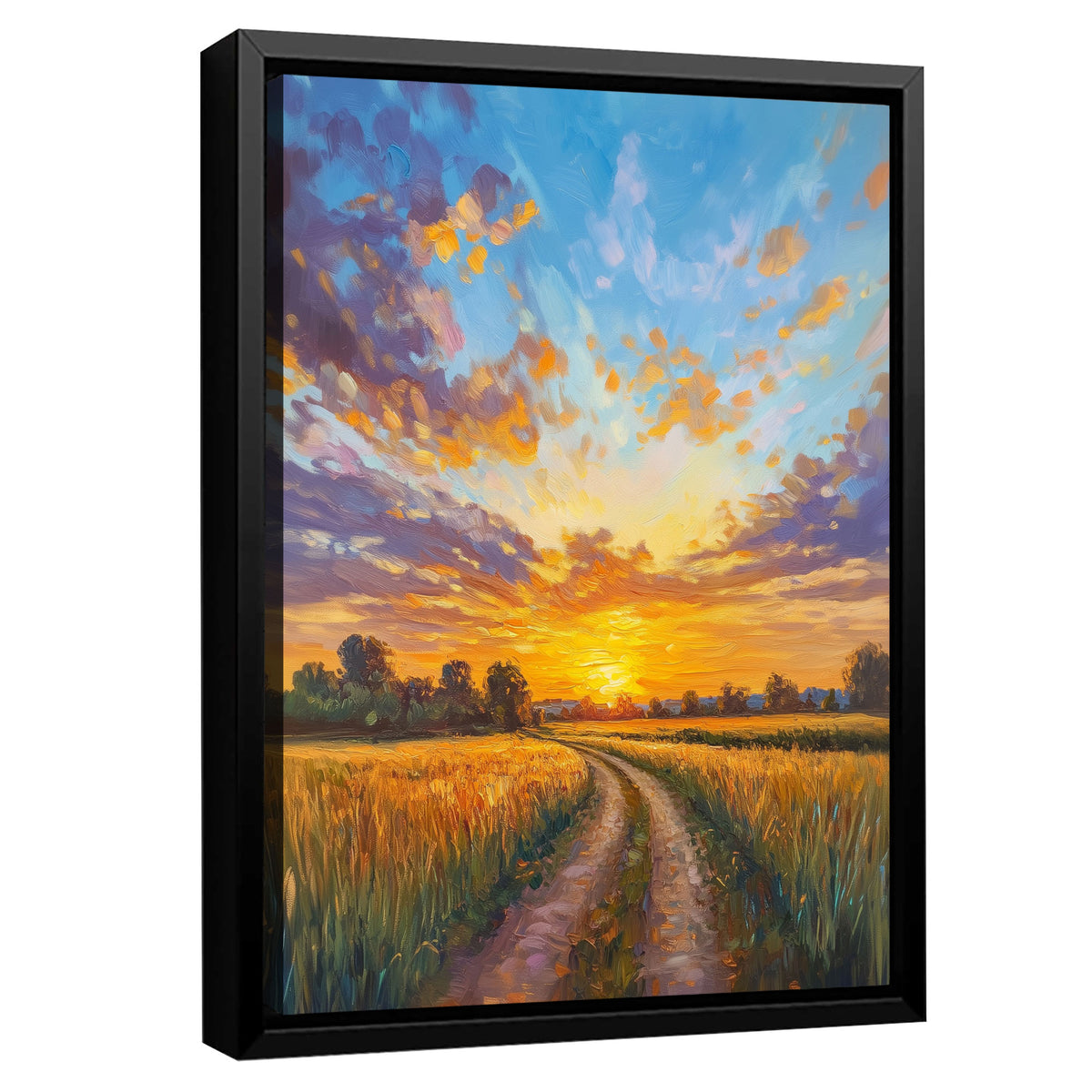 Golden Field Path Sunset Fine Arts Print