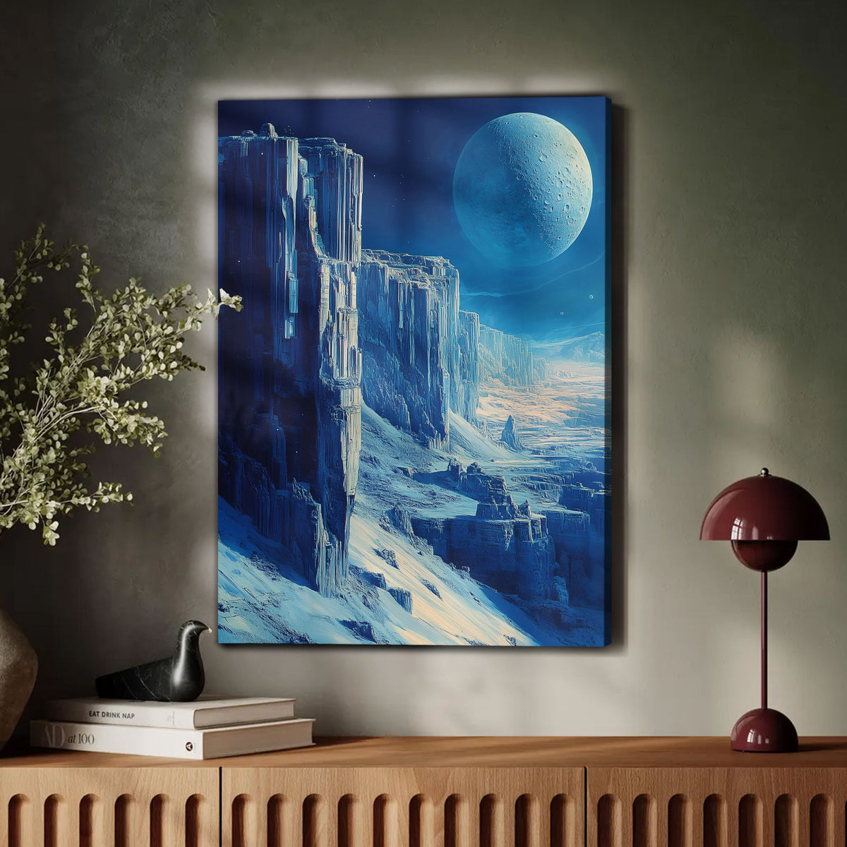 Lunar Horizon Landscape Abstract Canvas Wall Art for Living Room