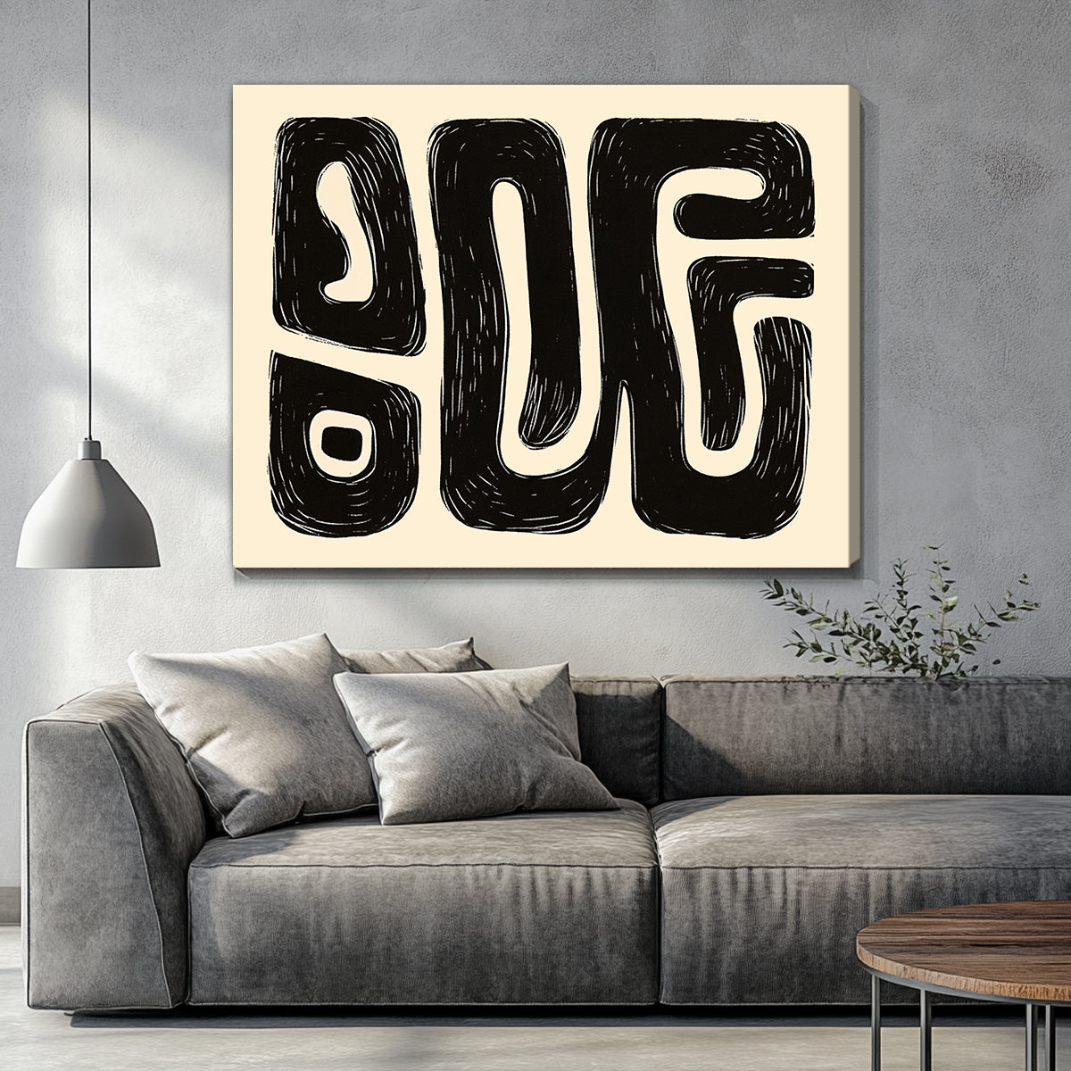 Organic Flow Abstract Canvas Print for Living Room
