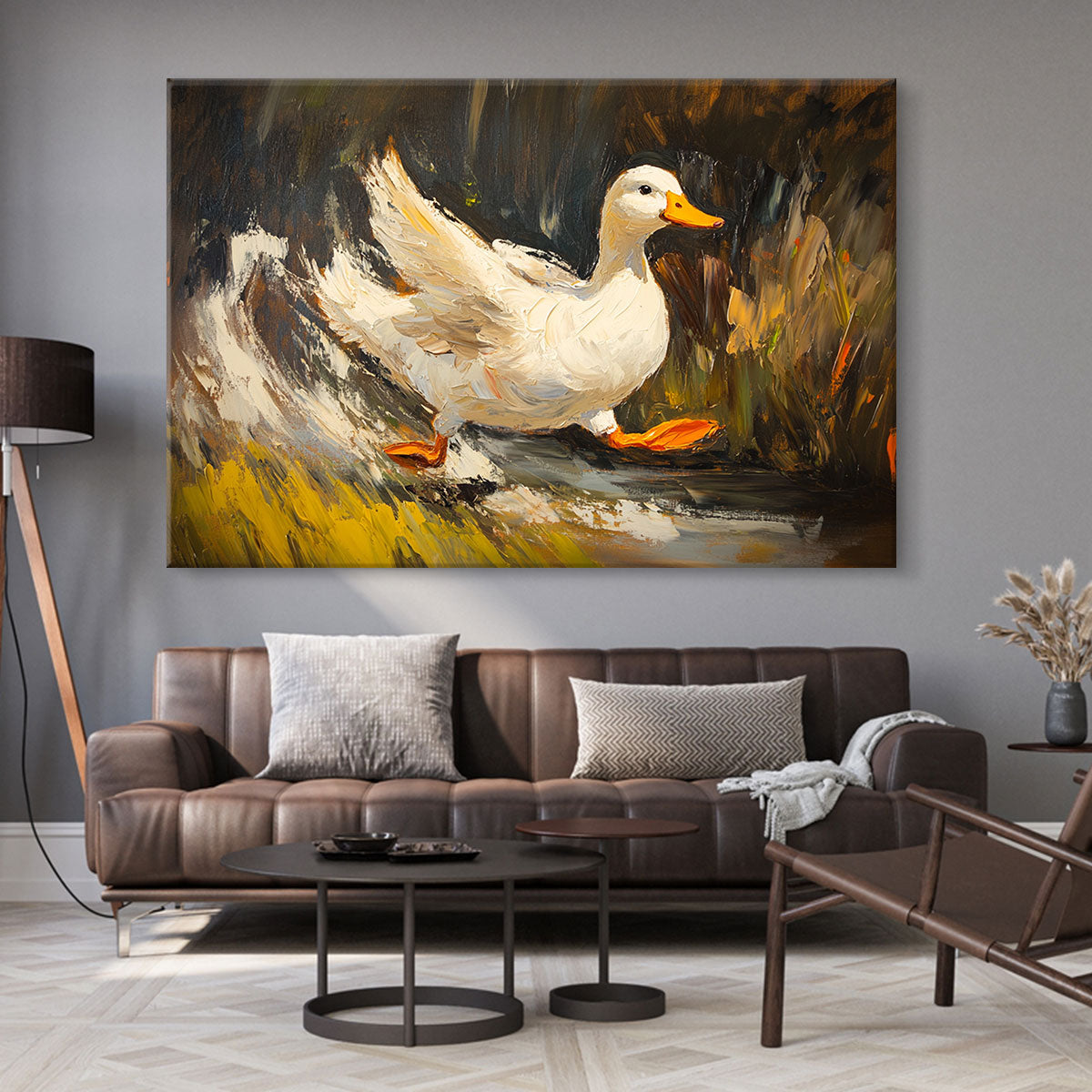 White Duck Painting Natural Hues Canvas
