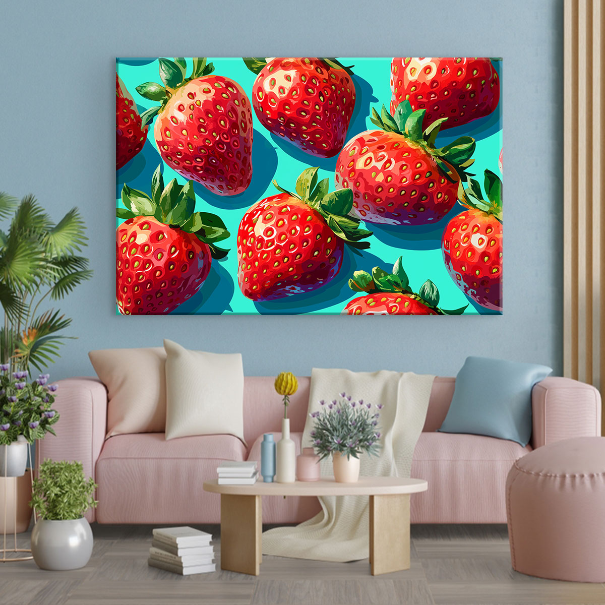 Pop Art Juicy Strawberries Canvas Print