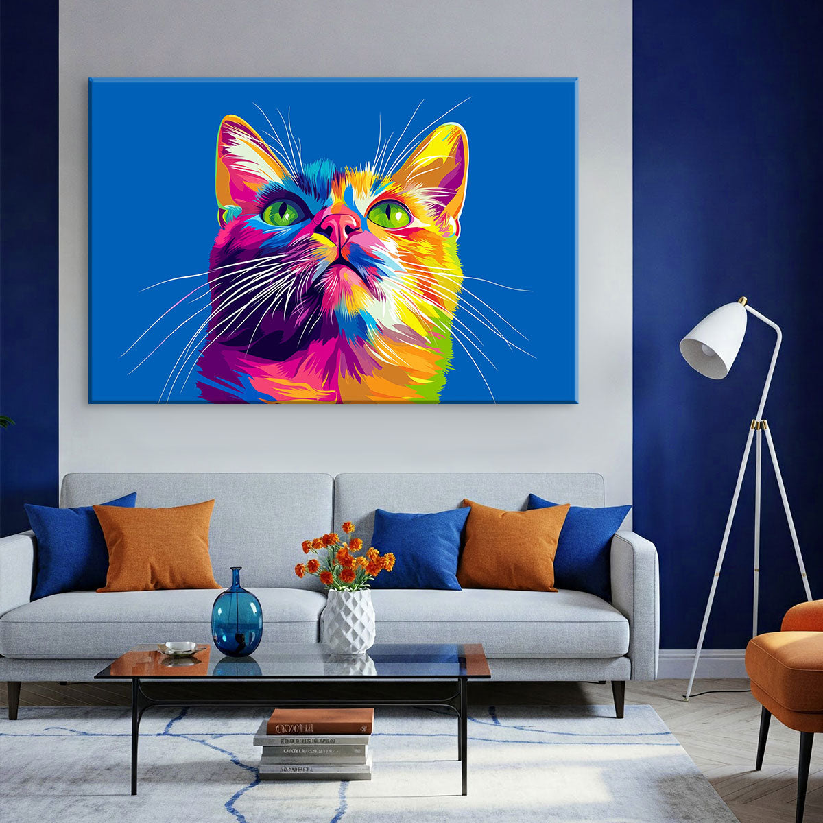 Pop Art Kitty With Green Eyes Wall Art