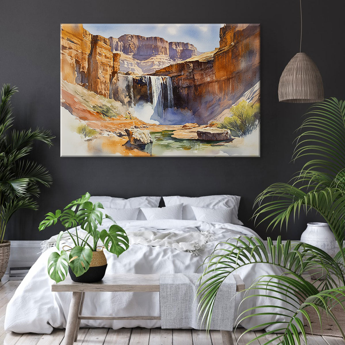 Grand Canyon Waterfall Arizona Art Canvas