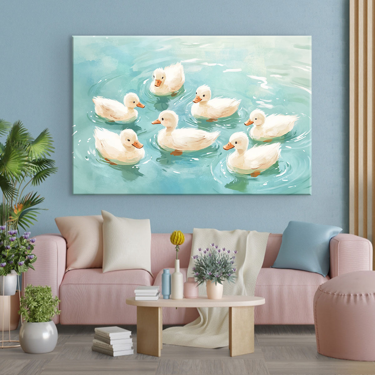 Canvas Duck Painting Pond Nature Artwork