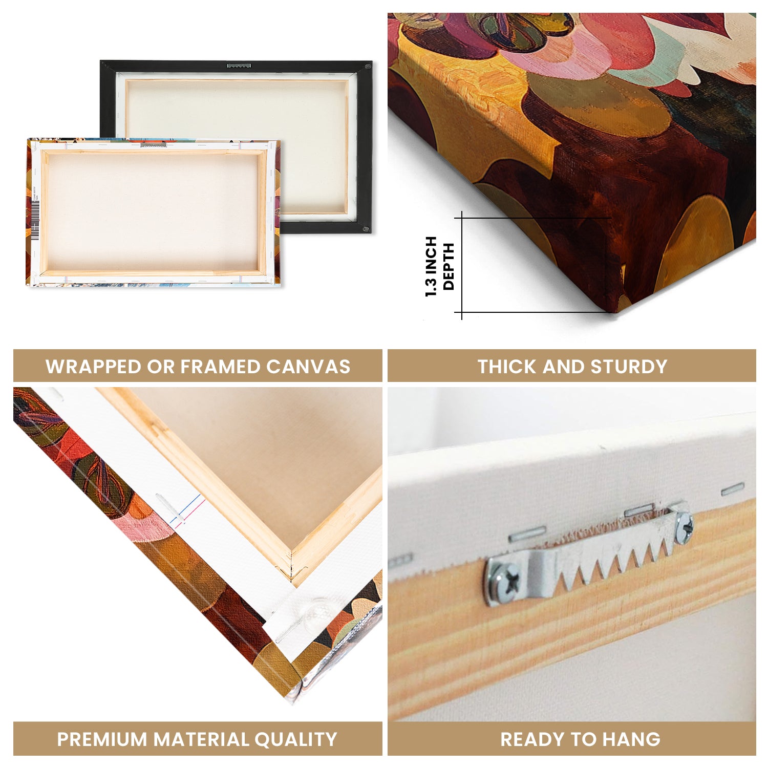 Vibrant Bohemian Oil Painting Canvas With Tribal Patterns