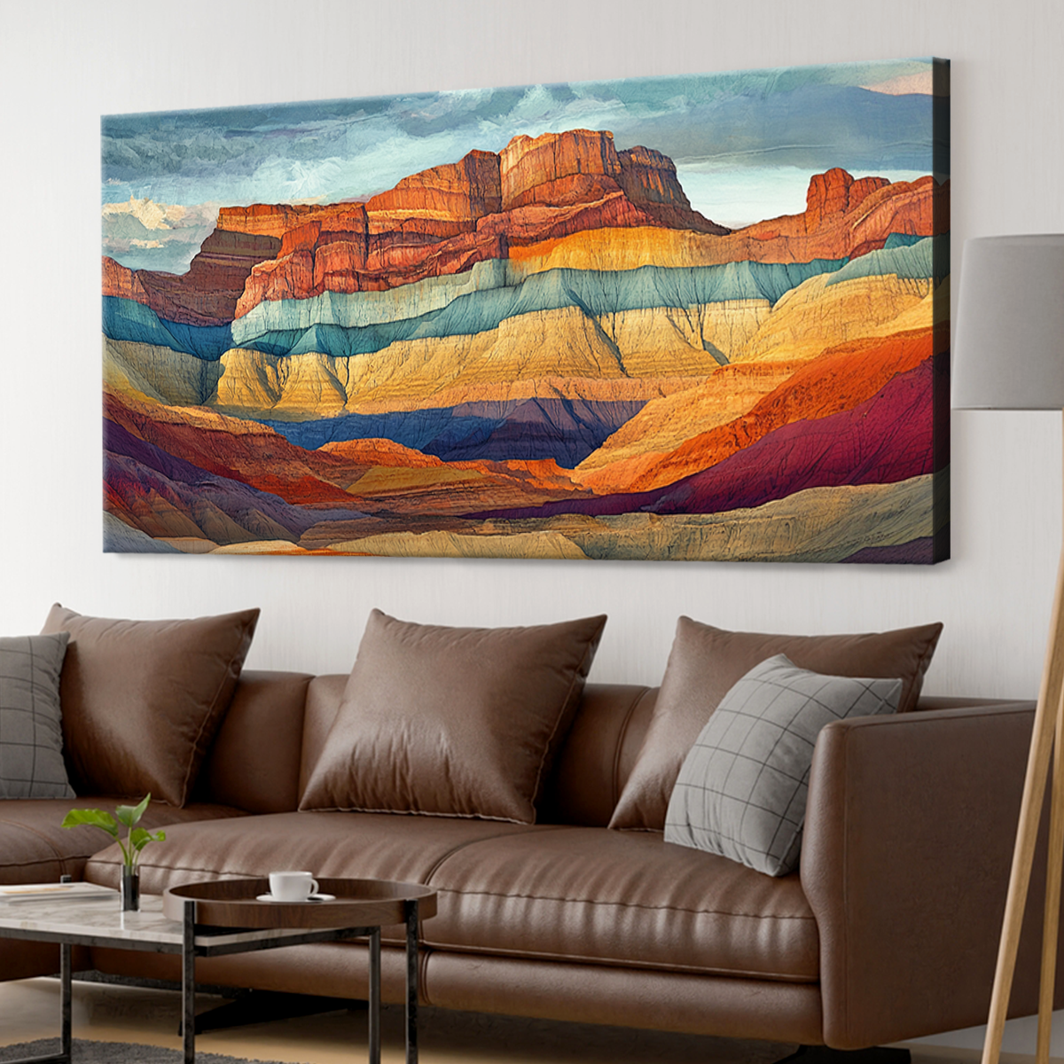 Canyon Colors Vibrant Landscape Abstract Canvas Wall Art