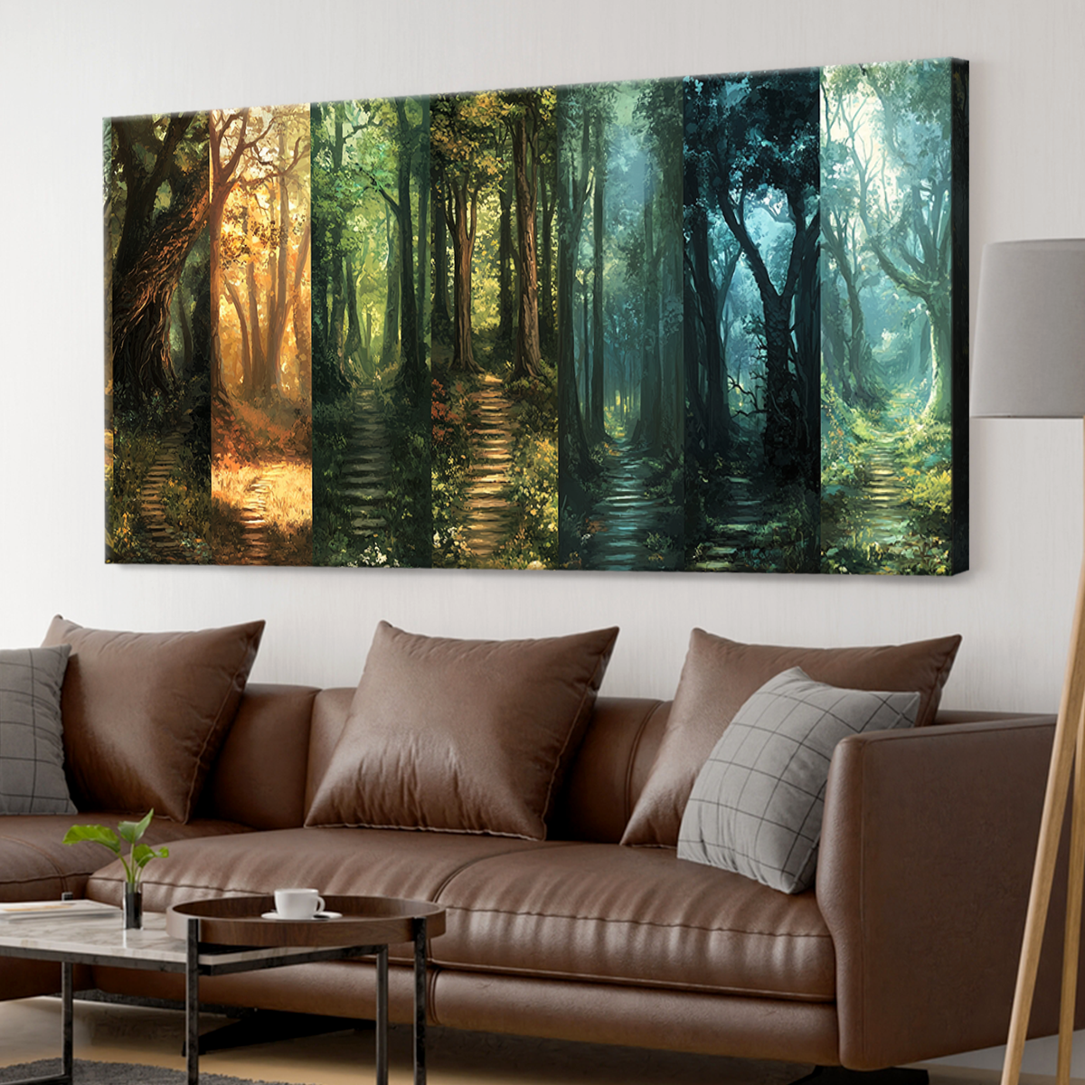 Seasons of the Forest Landscape Abstract Canvas Wall Art