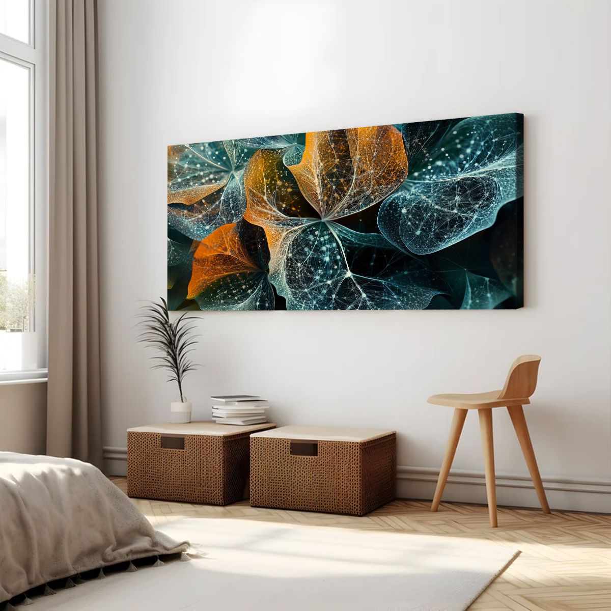 Luminous Leaves Landscape Abstract Canvas Wall Art for Living Room