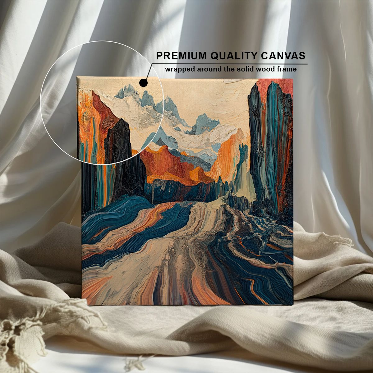 Fluid Horizons Abstract Canvas Wall Art for Living Room