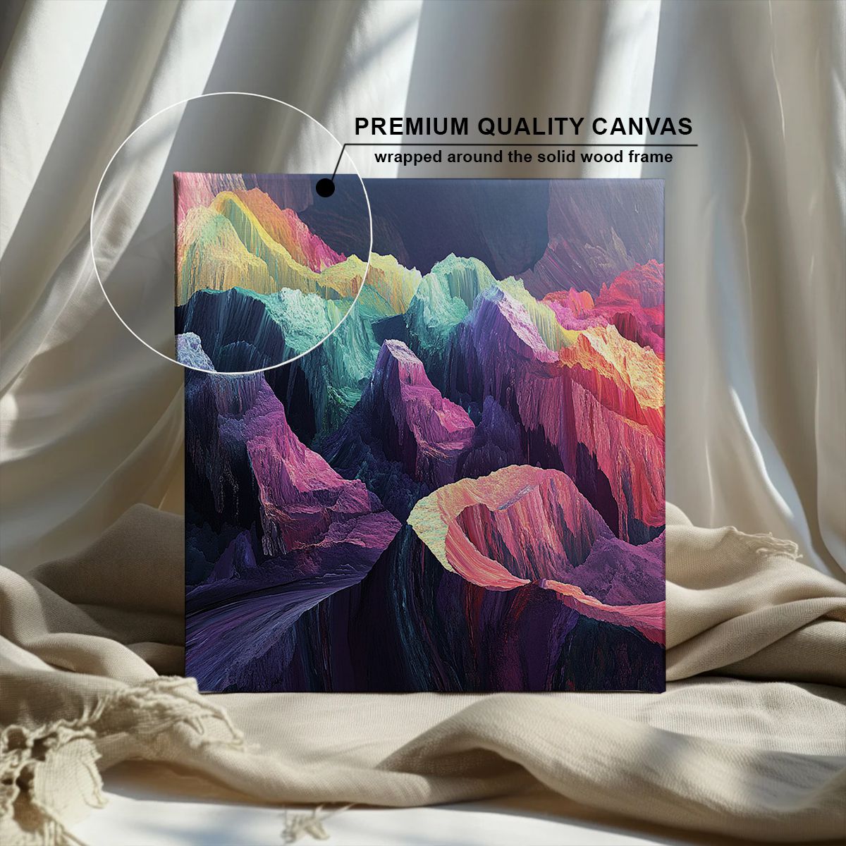 Vibrant Peaks Landscape Abstract Canvas Wall Art for Living Room