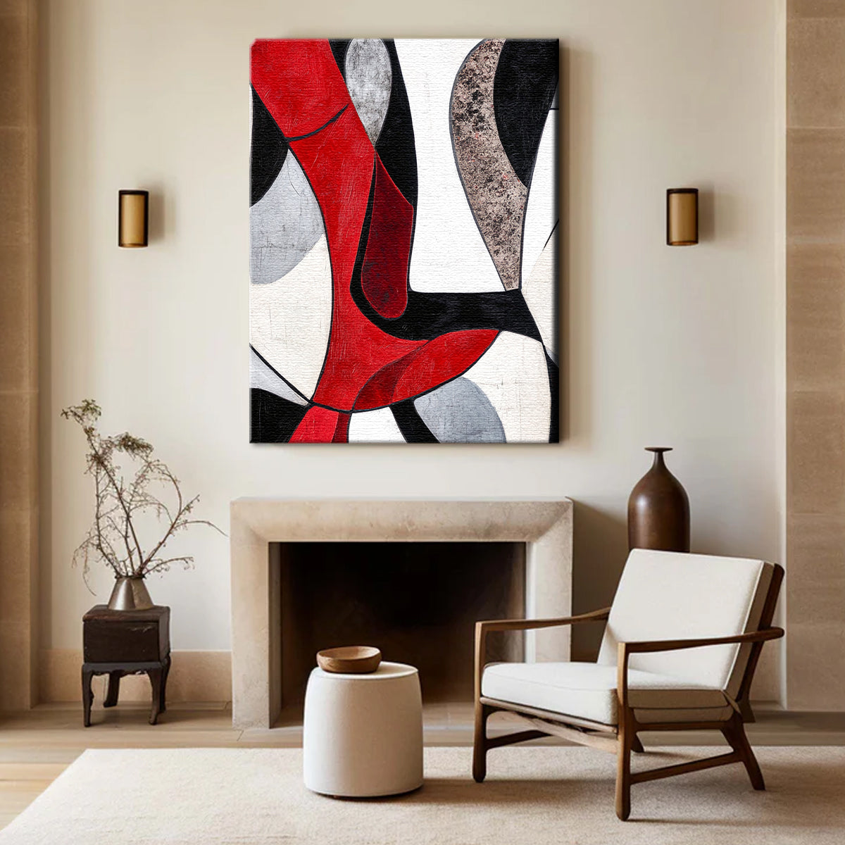 Bold Harmony Geometric Abstract Canvas Wall Art