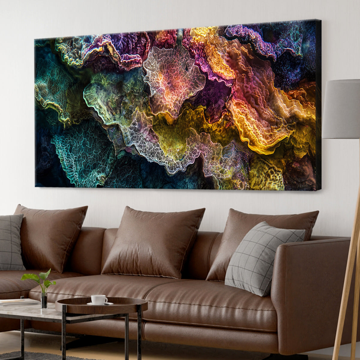 Coral Reverie Digital Abstract Canvas Wall Art
