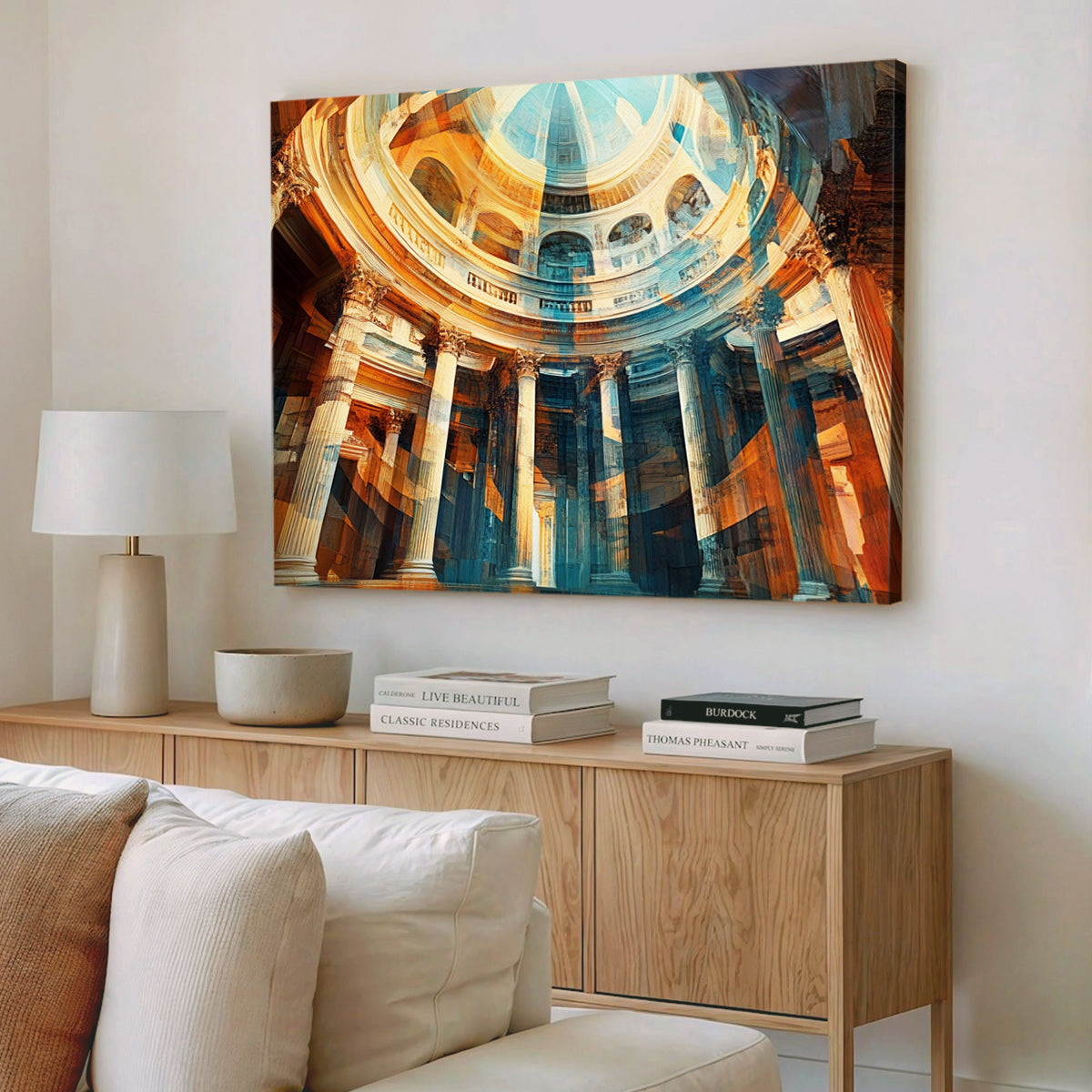 Vibrant Architecture Abstract Canvas Wall Art for Living Room