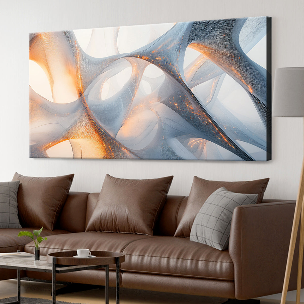 Fluid Elegance Translucent Abstract Canvas Wall Art