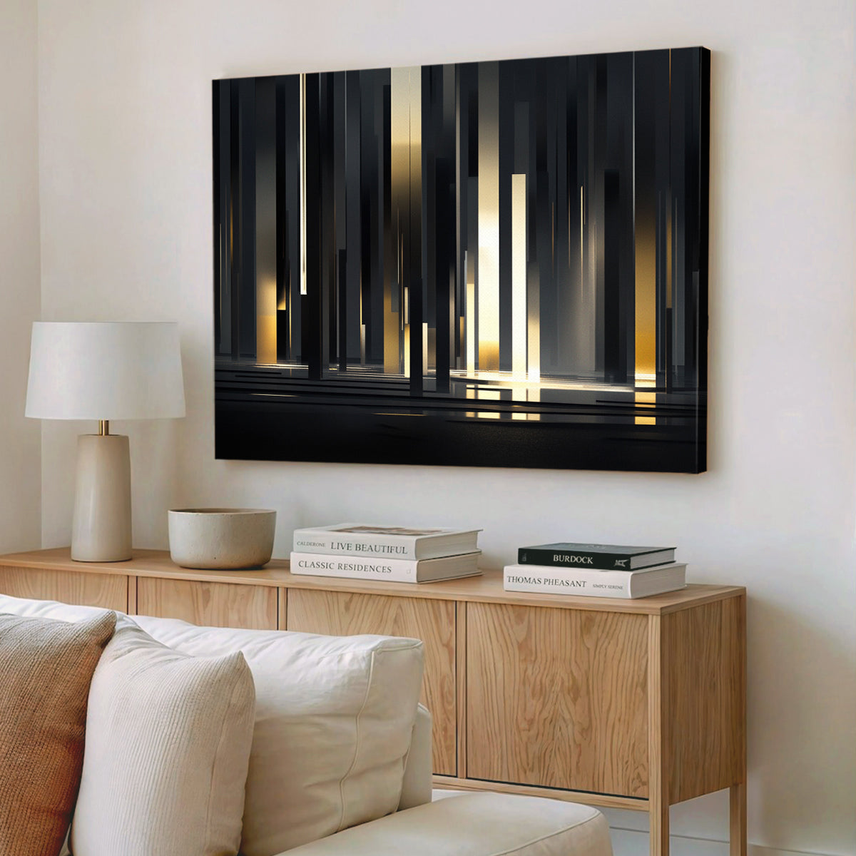 Urban Echoes Futuristic Minimalism Abstract Canvas Wall Art