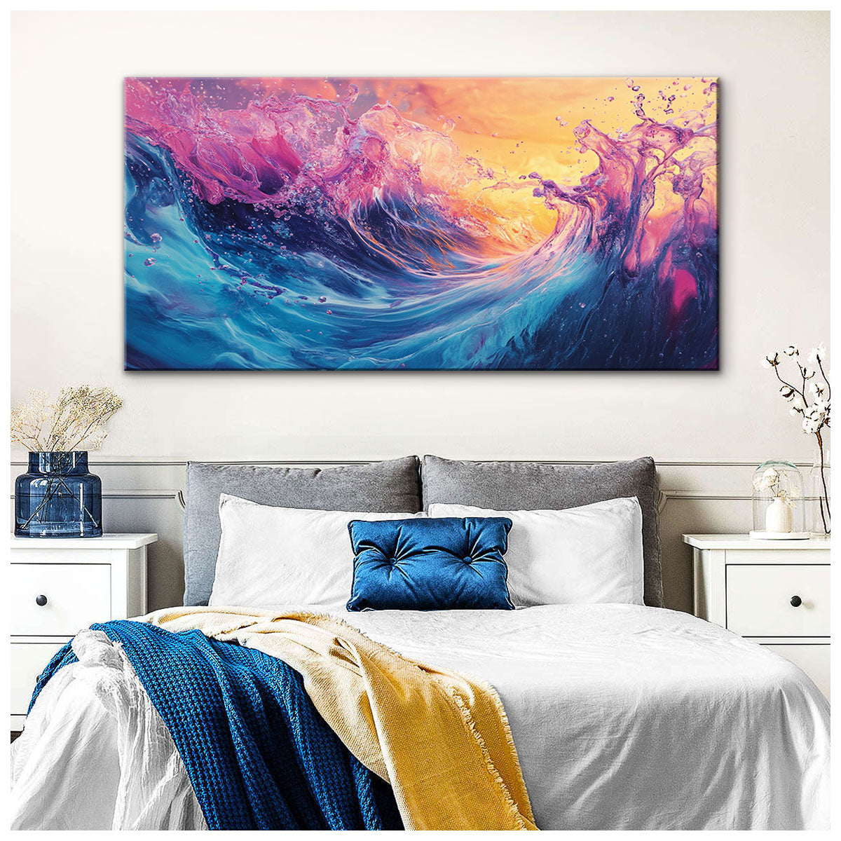 Oceanic Modern Abstract Canvas Wall Art for Living Room