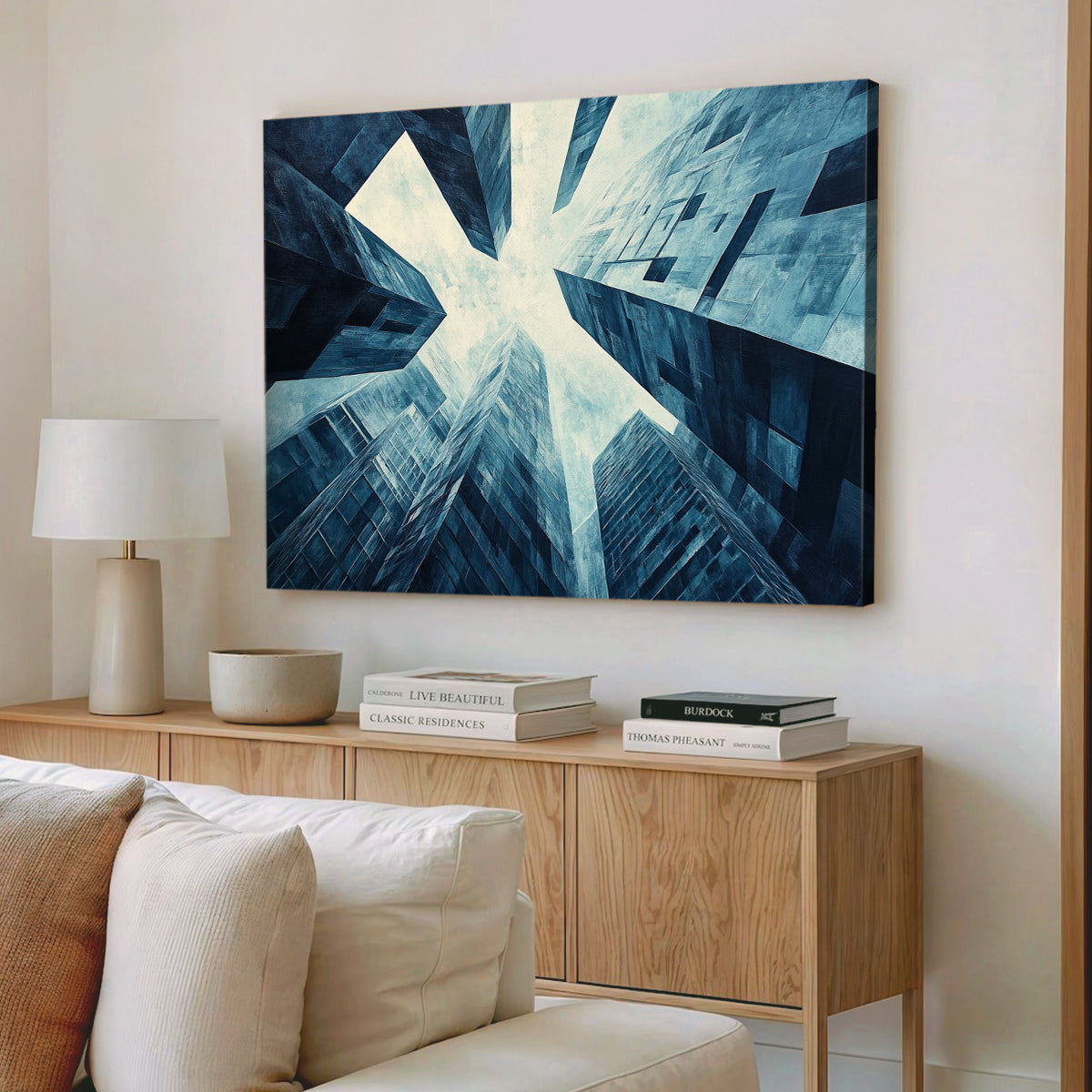 Skyward Ascent Modern Architecture Abstract Canvas Wall Art