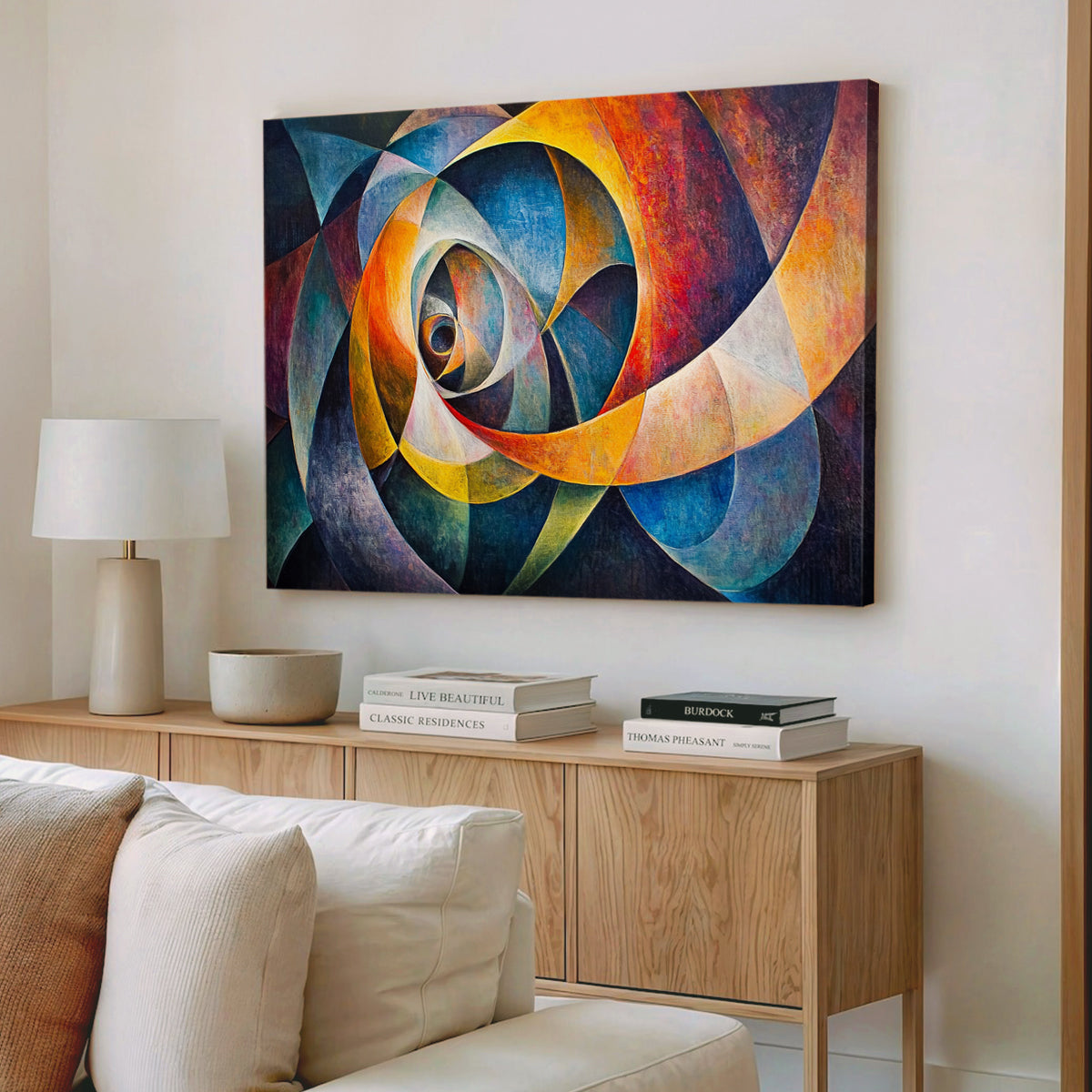 Spiral of Colors Geometric Abstract Canvas Wall Art