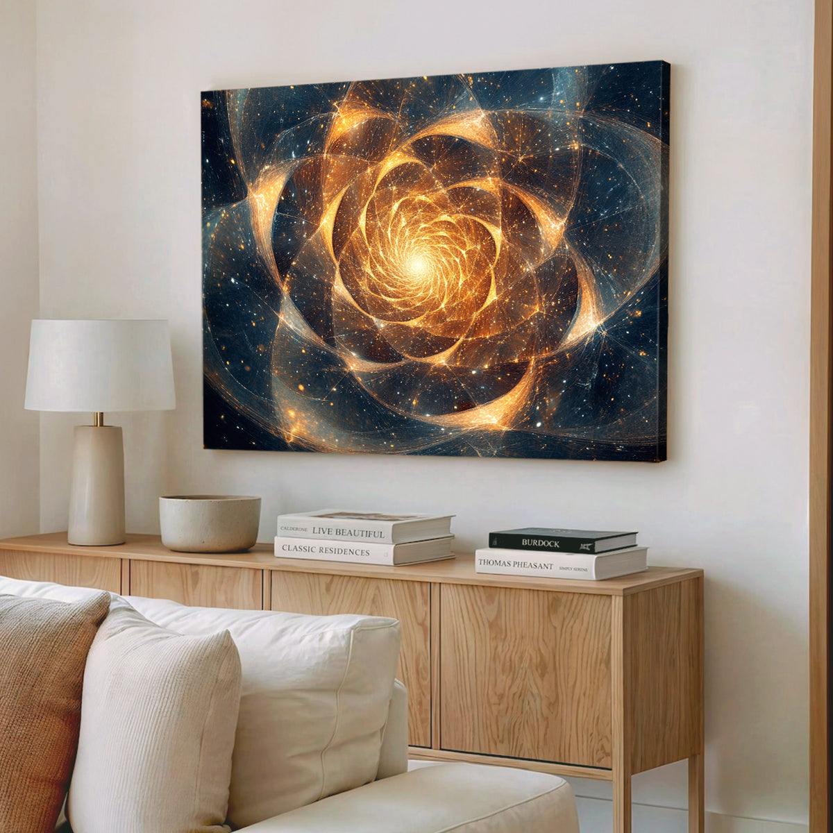 Cosmic Spiral Digital Cosmic Abstraction Canvas Wall Art
