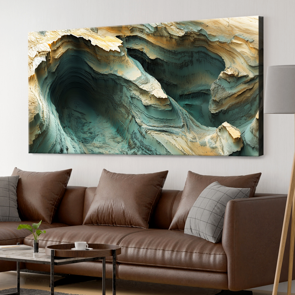 Echoes of Erosion Landscape Abstract Canvas Wall Art