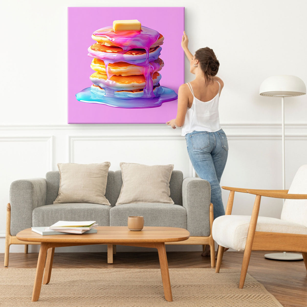 Colorful Pancake Stack Pop Art Canvas Print.