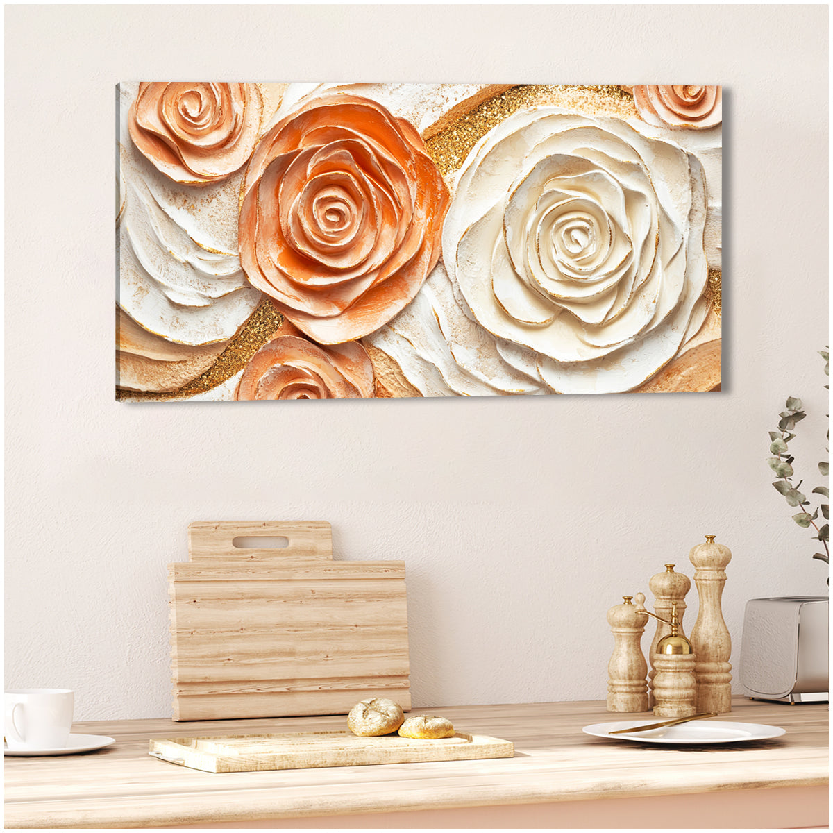Elegant Blossom Floral Art Abstract Canvas for Living Room
