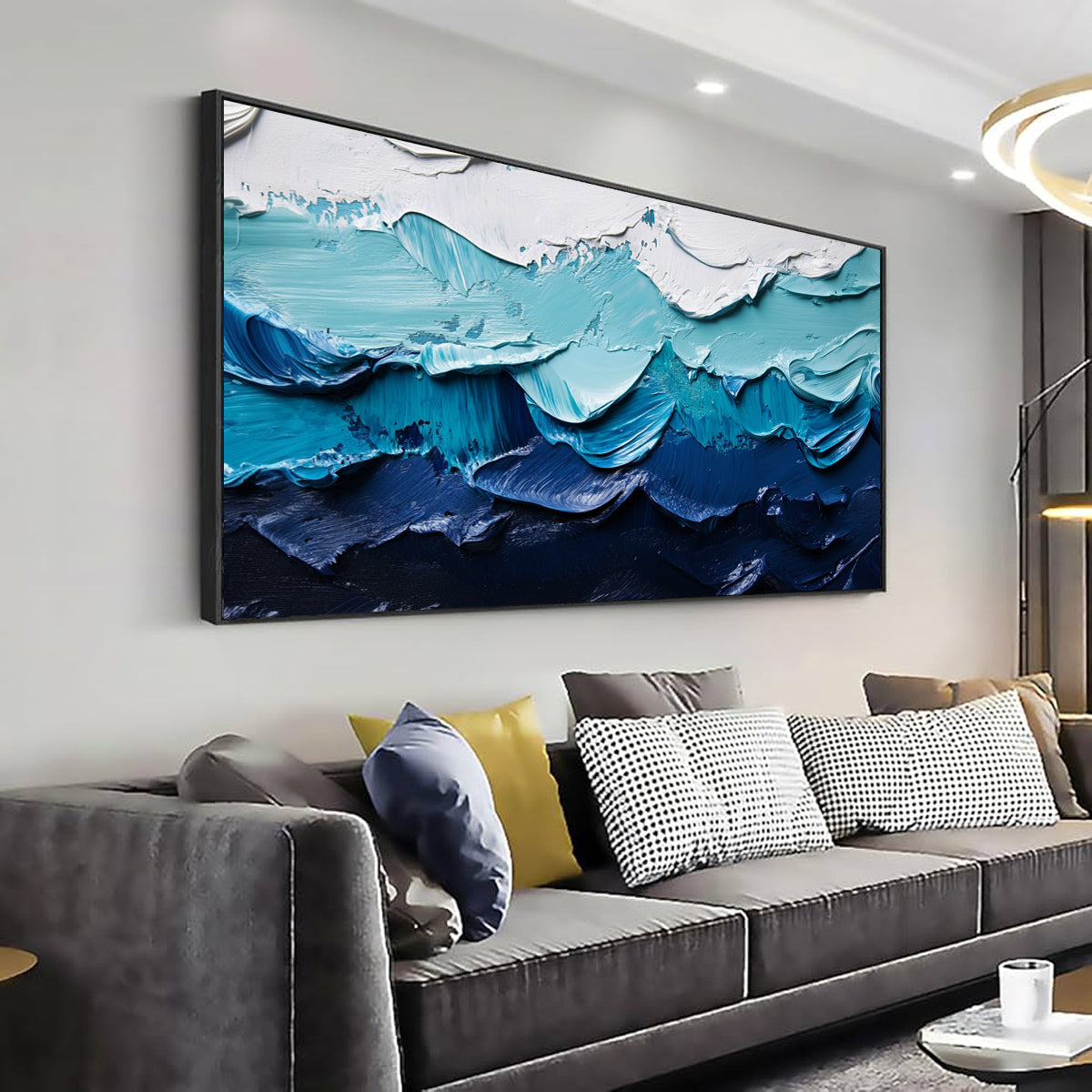 Oceanic Layers Landscape Abstract Canvas Wall Art
